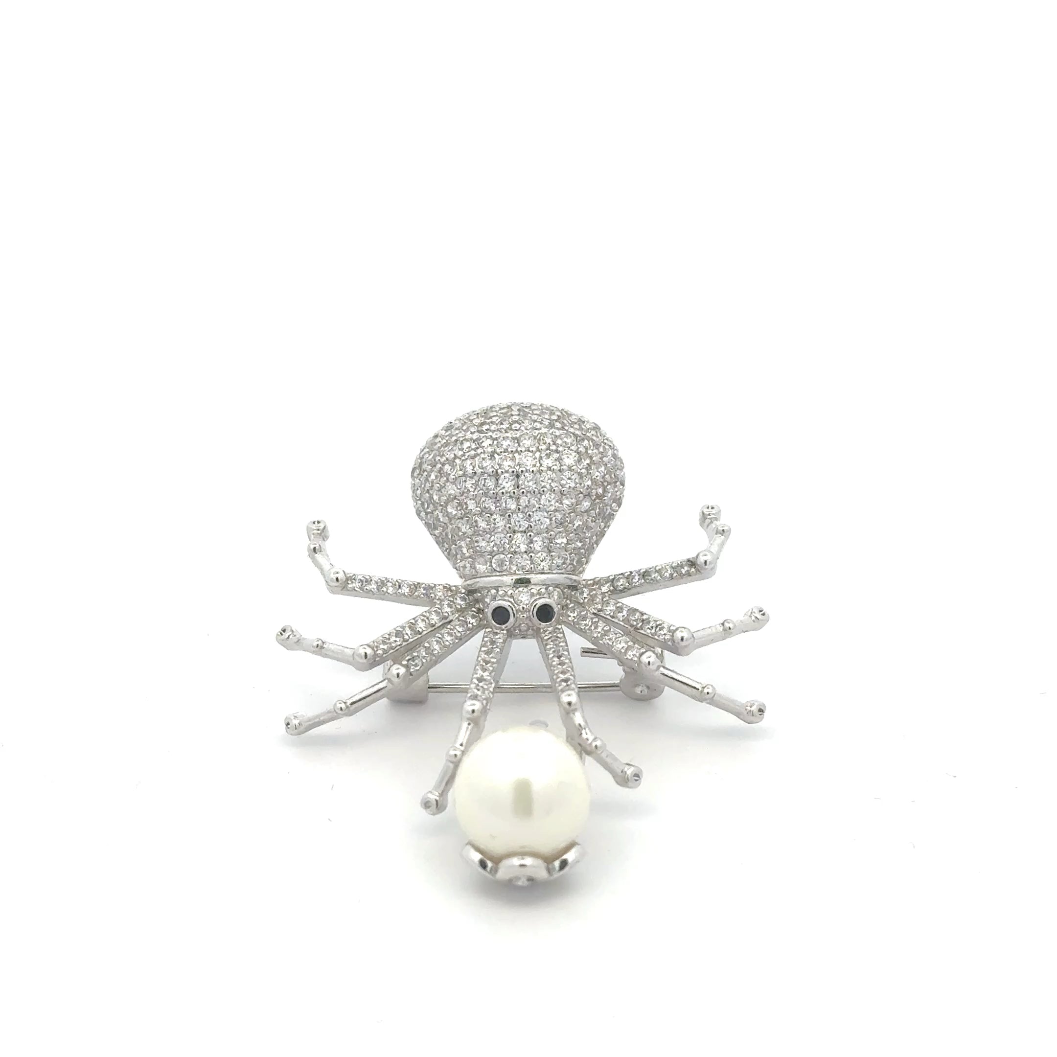 Broșă Swarovski Păianjen – placată cu aur 18K, din oțel inoxidabil