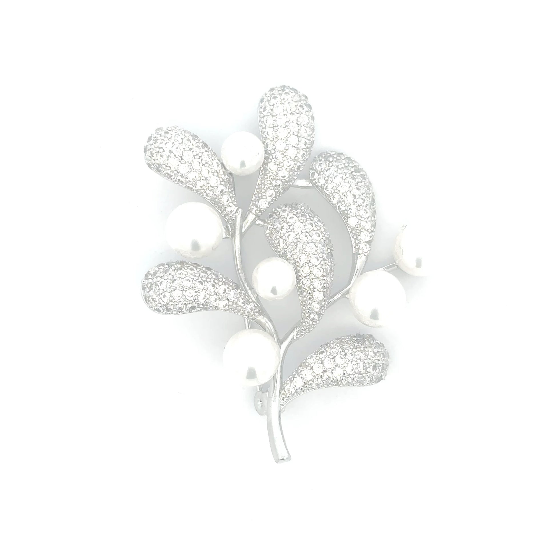 Broșă Swarovski Ramura stilizata – placată cu aur 18K, din oțel inoxidabil