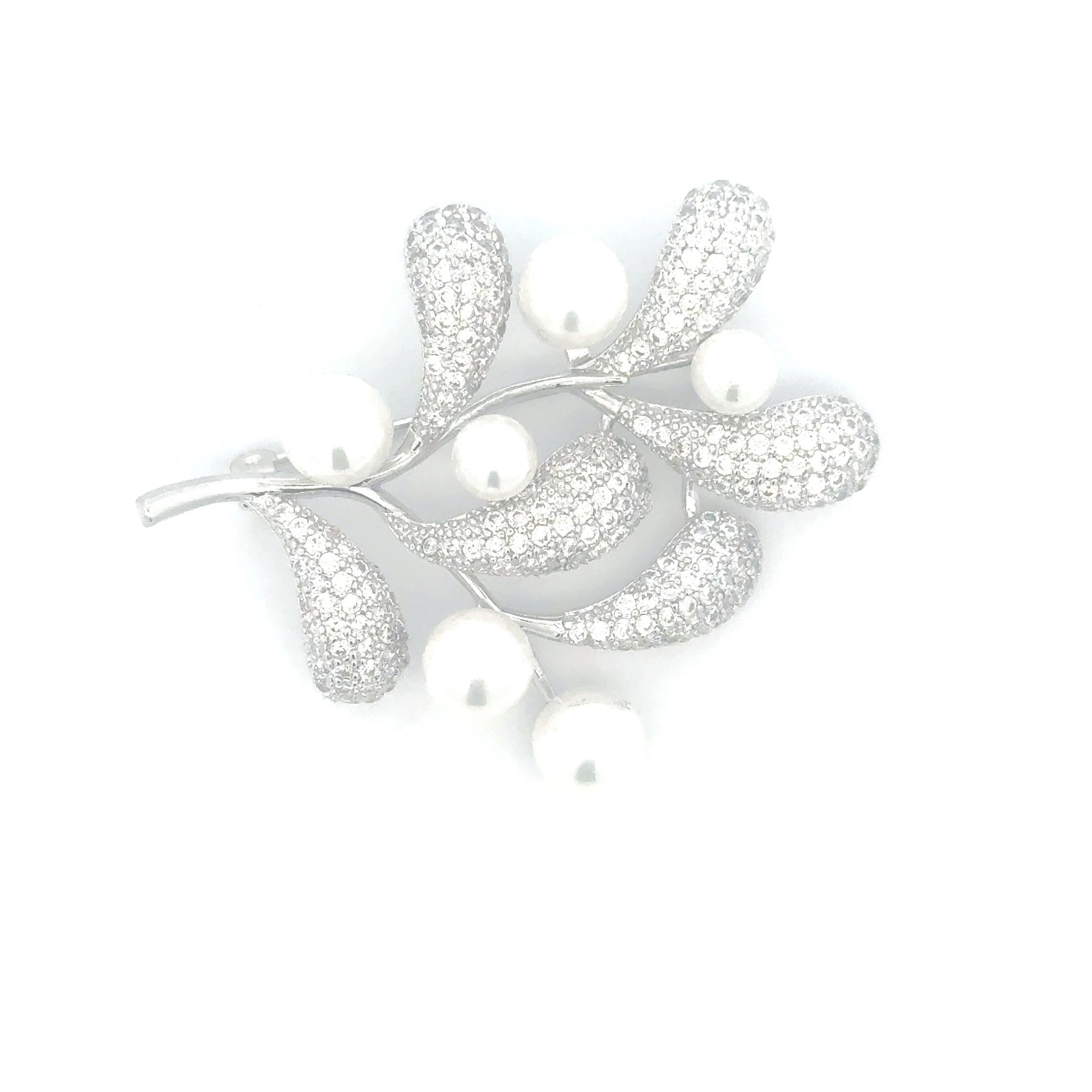 Broșă Swarovski Ramura stilizata – placată cu aur 18K, din oțel inoxidabil