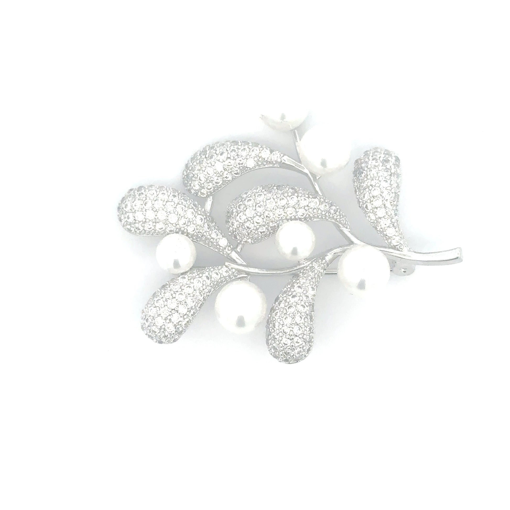 Broșă Swarovski Ramura stilizata – placată cu aur 18K, din oțel inoxidabil