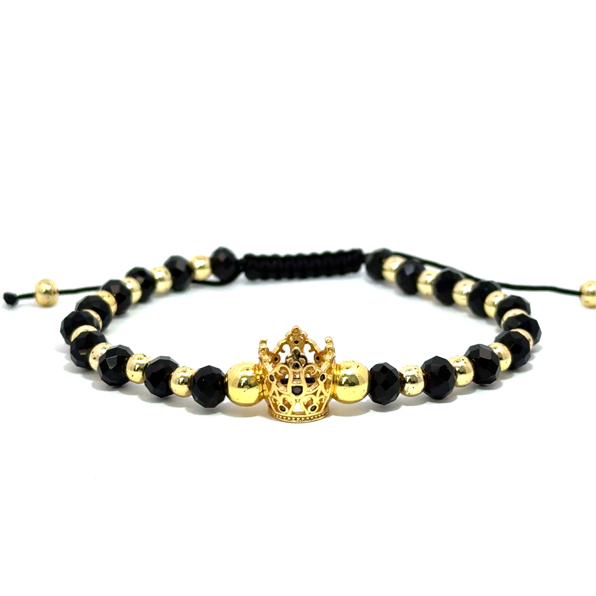 Bratara barbati din cristale negre cu elemente Swarovski