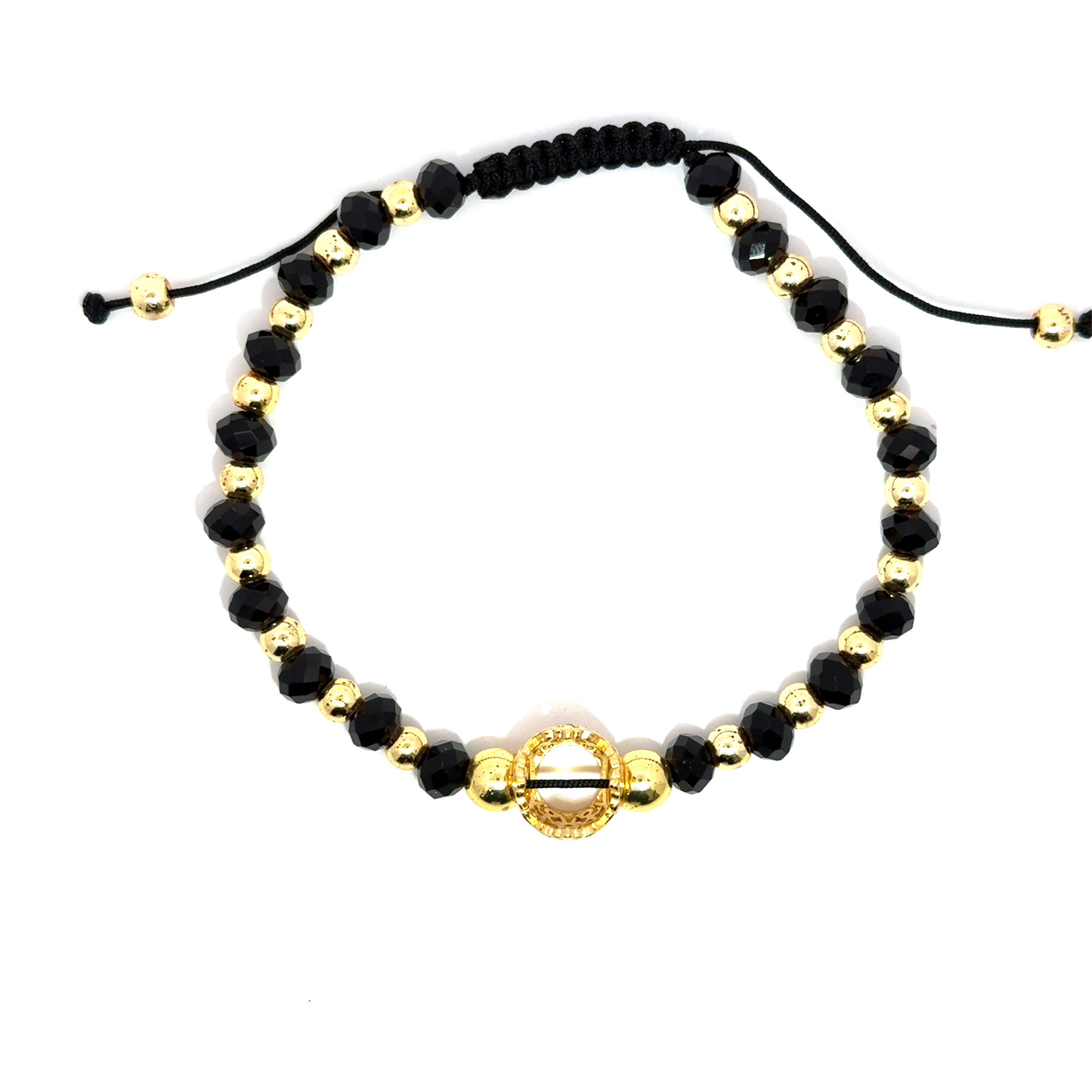 Bratara barbati din cristale negre cu elemente Swarovski