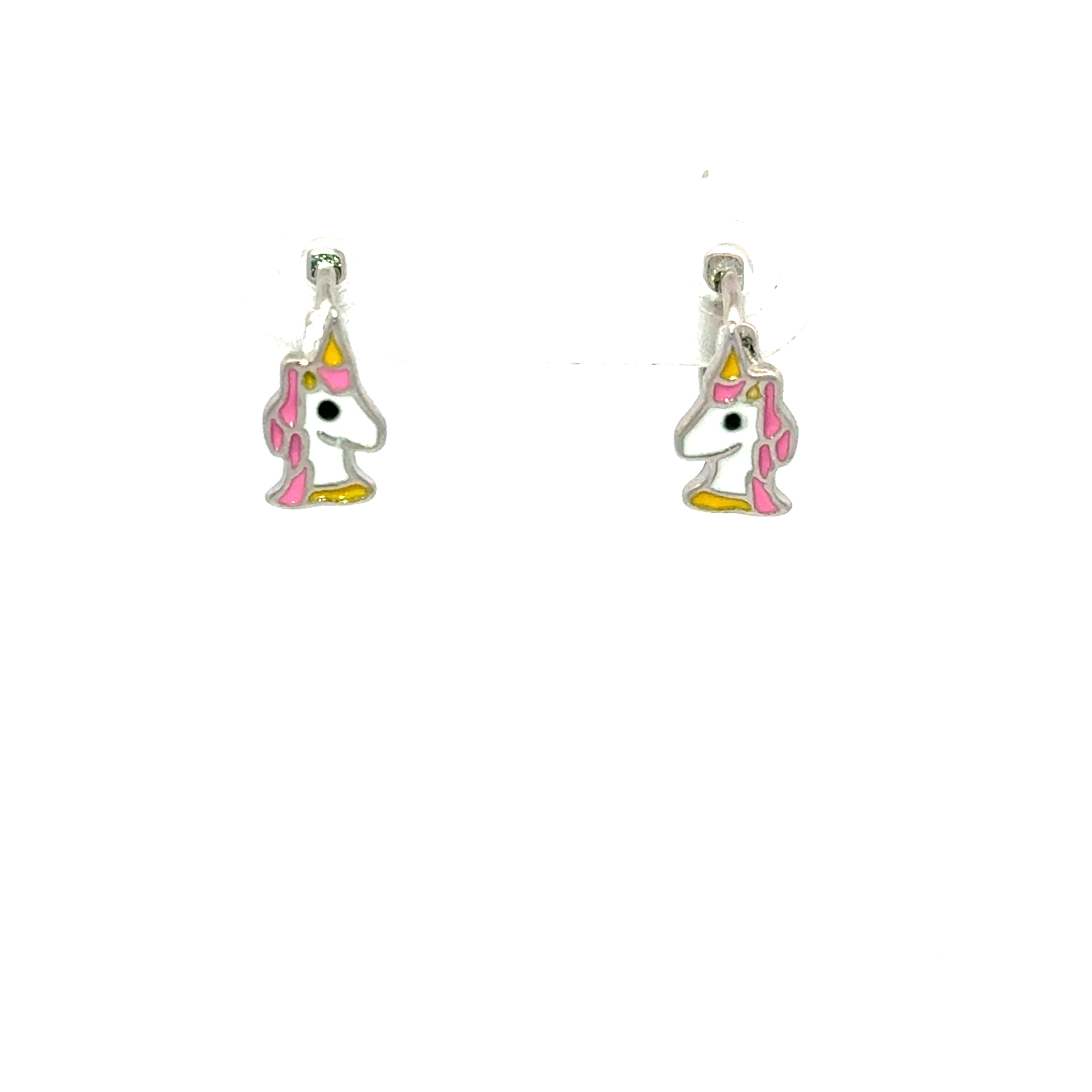 Cercei pentru copii, din argint 925 rodiat, în formă de unicorn