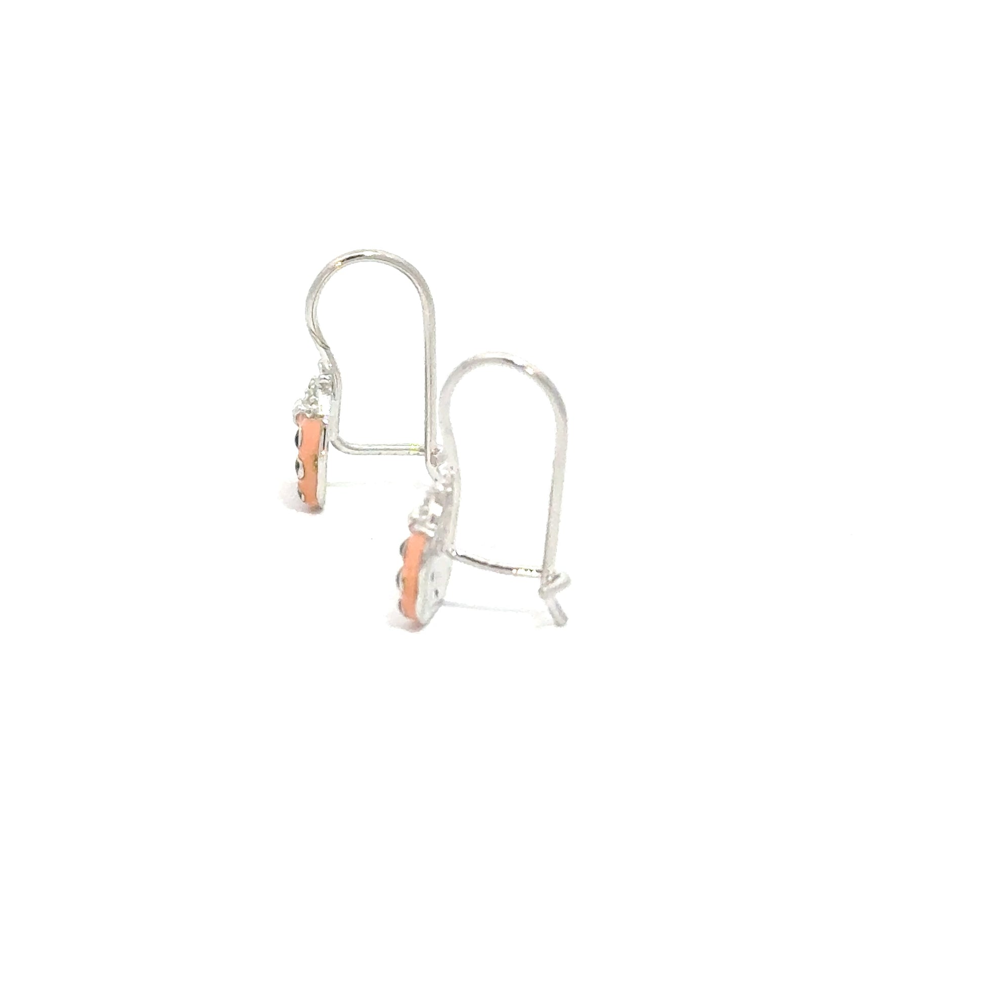 Cercei copii BUBURUZĂ portocaliu deschis/piersică, argint rodiat