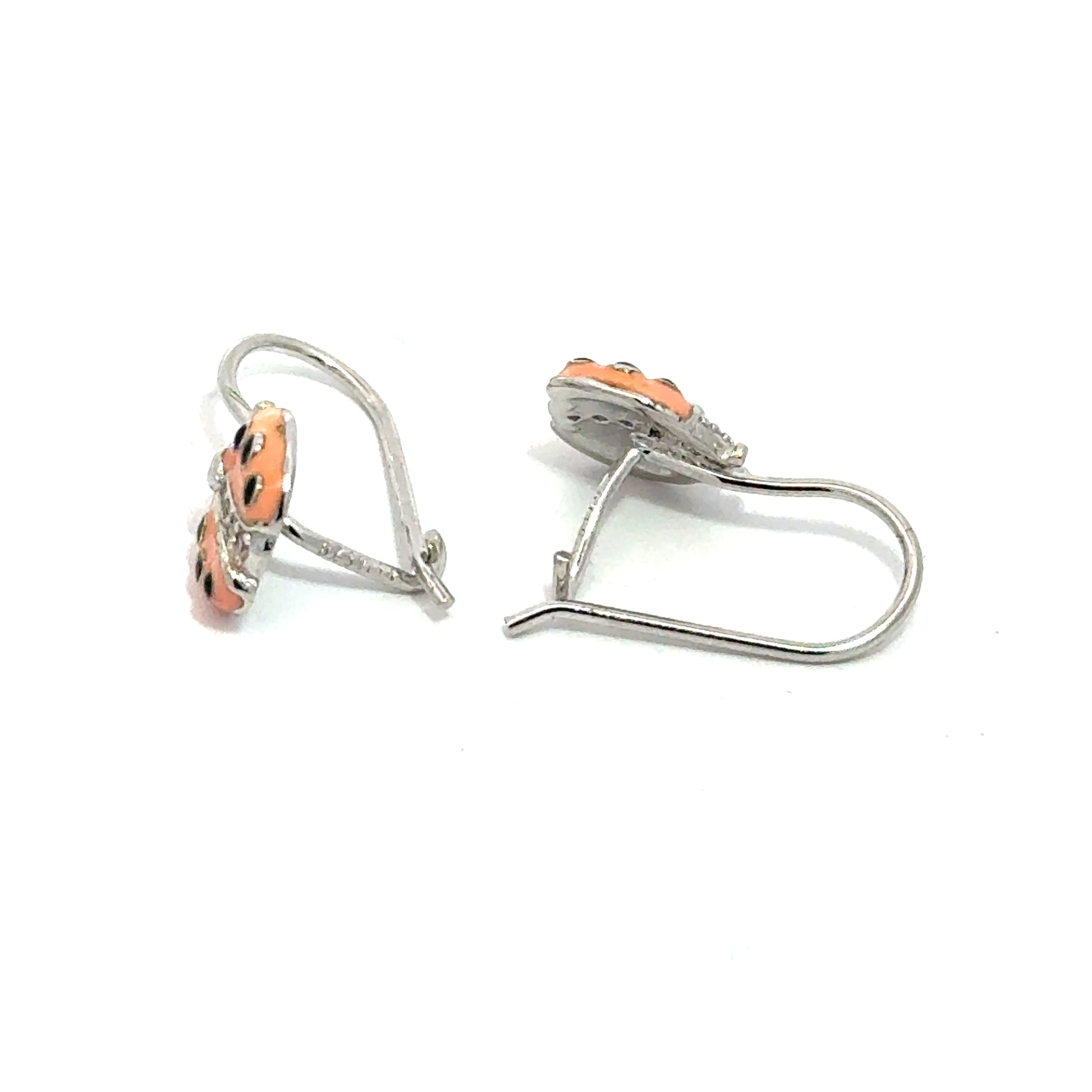 Cercei copii BUBURUZĂ portocaliu deschis/piersică, argint rodiat