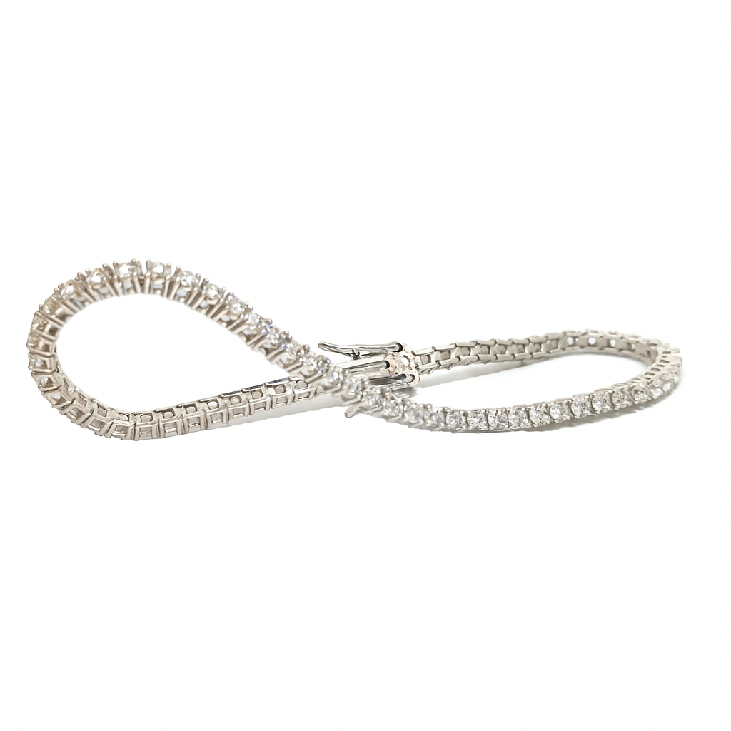 Brățară damă Tennis Simplă, Argint + Zirconia