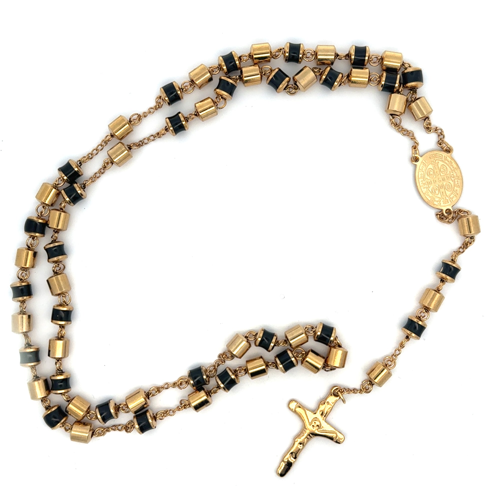 Colier barbati cu Cruce , placat cu aur 18 k