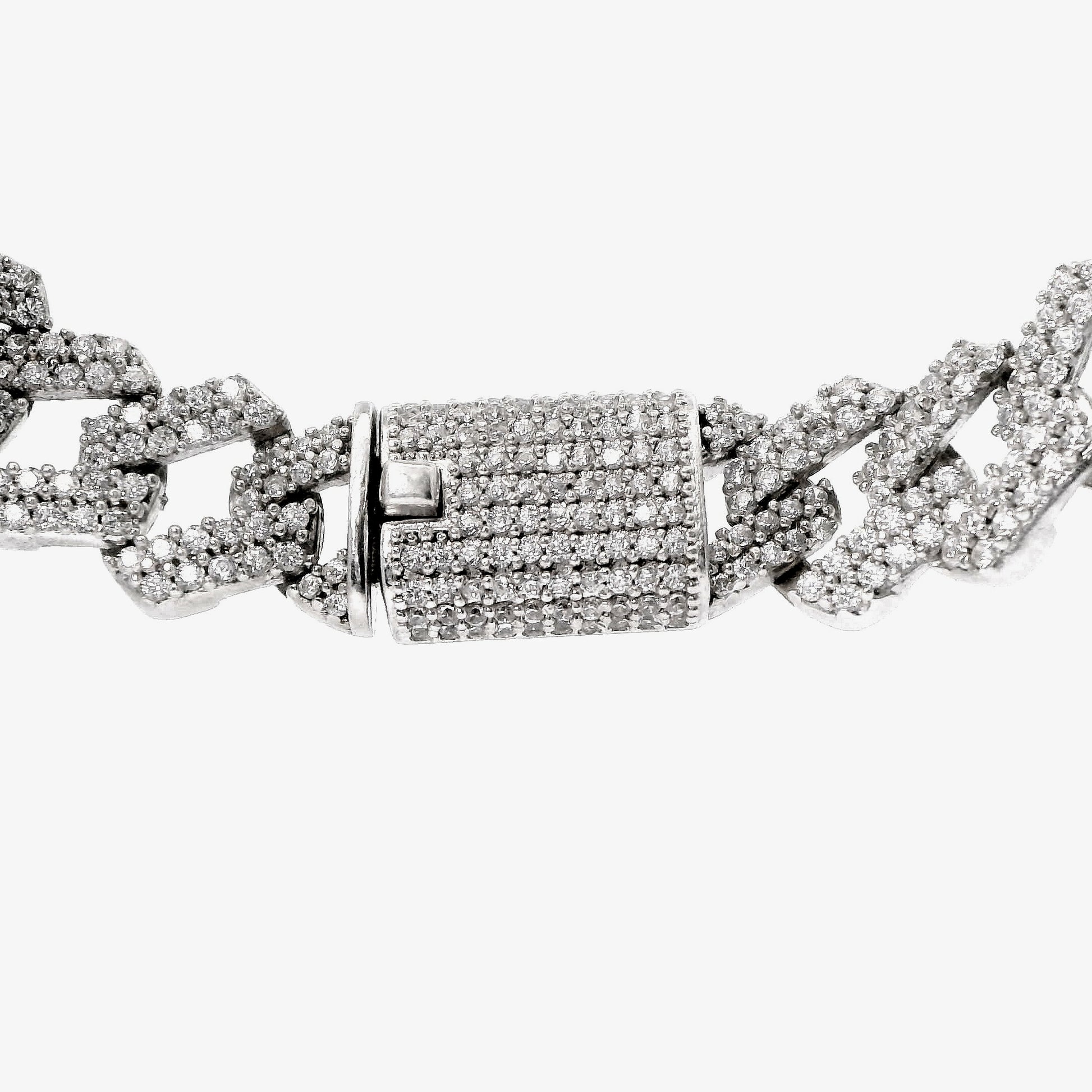Lant din argint Cuban, cu Elemente Swarovski
