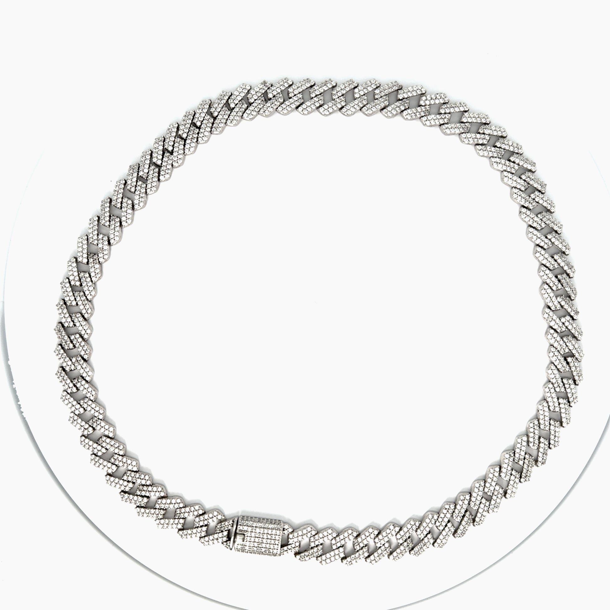 Lant din argint Cuban, cu Elemente Swarovski