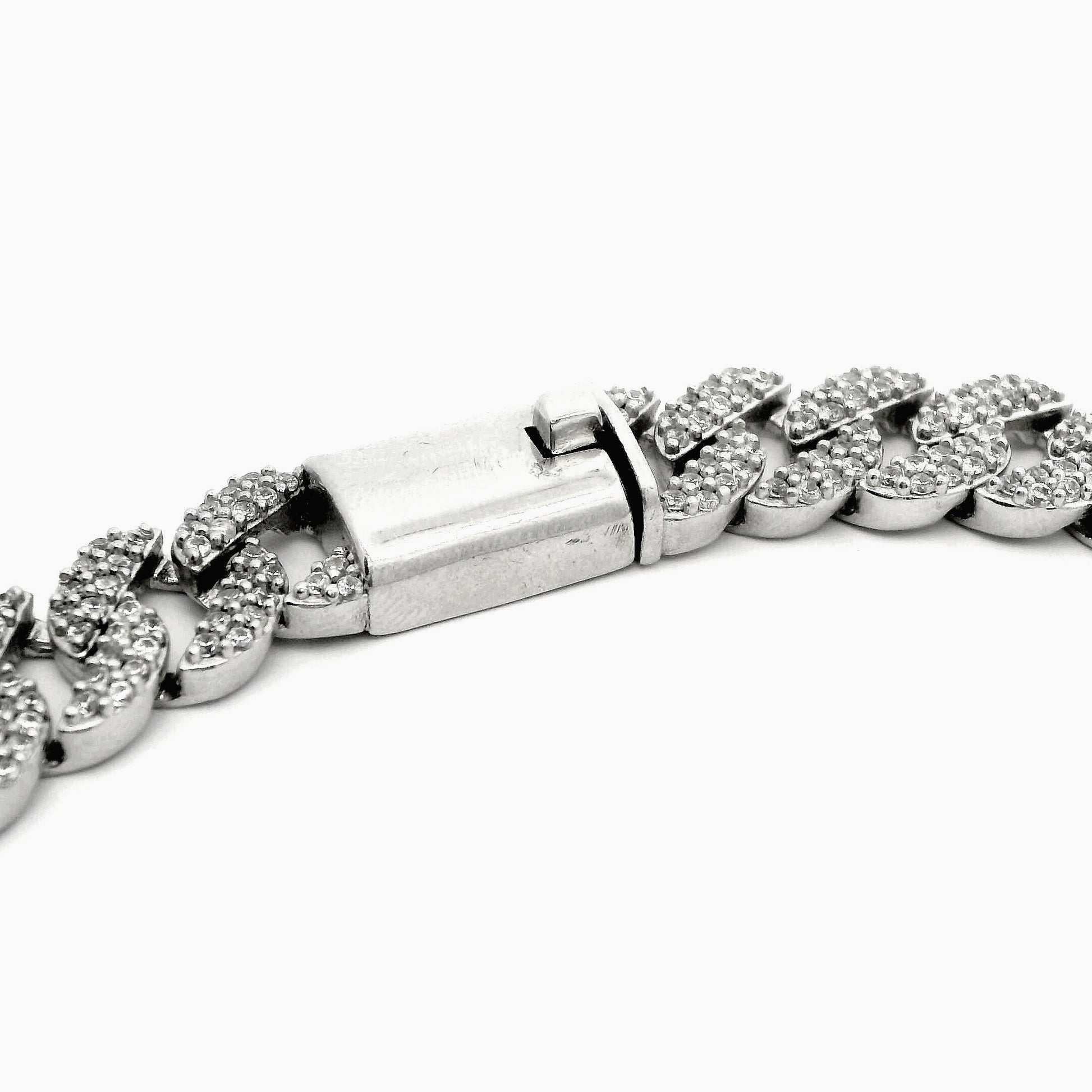 Lant din argint Cuban cu Elemente Swarovski