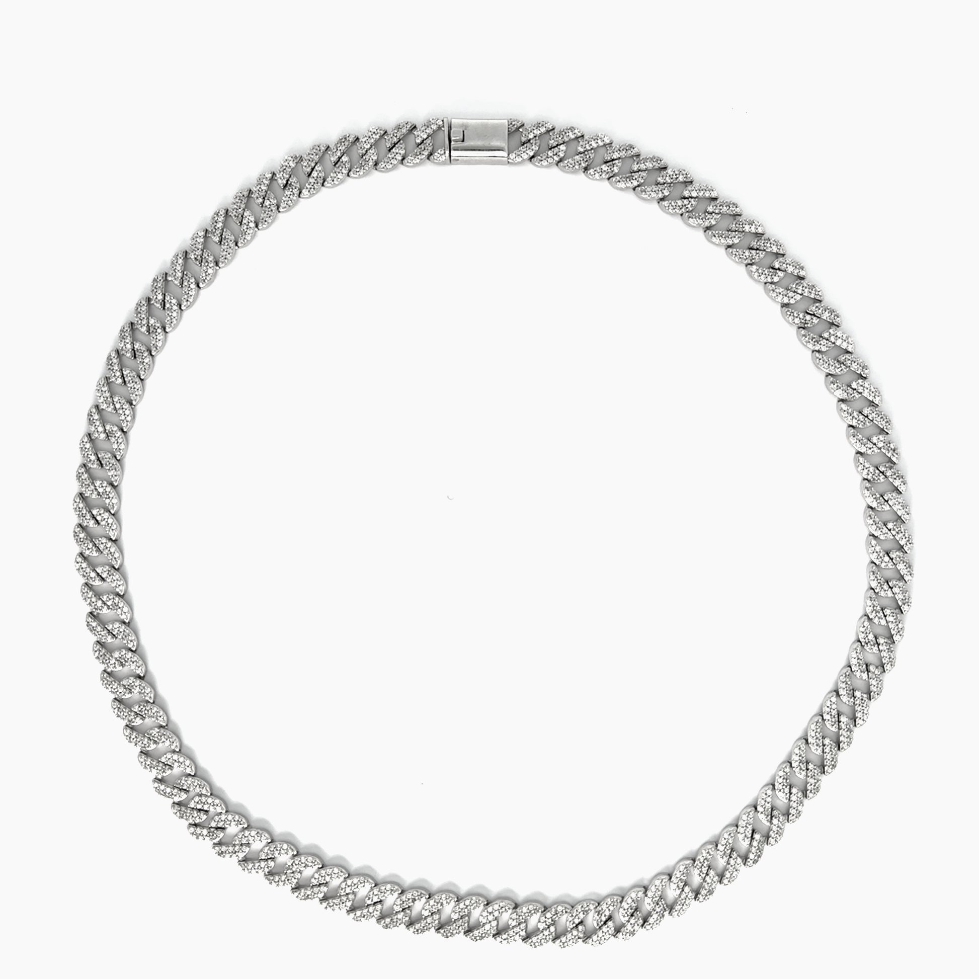 Lant din argint Cuban cu Elemente Swarovski