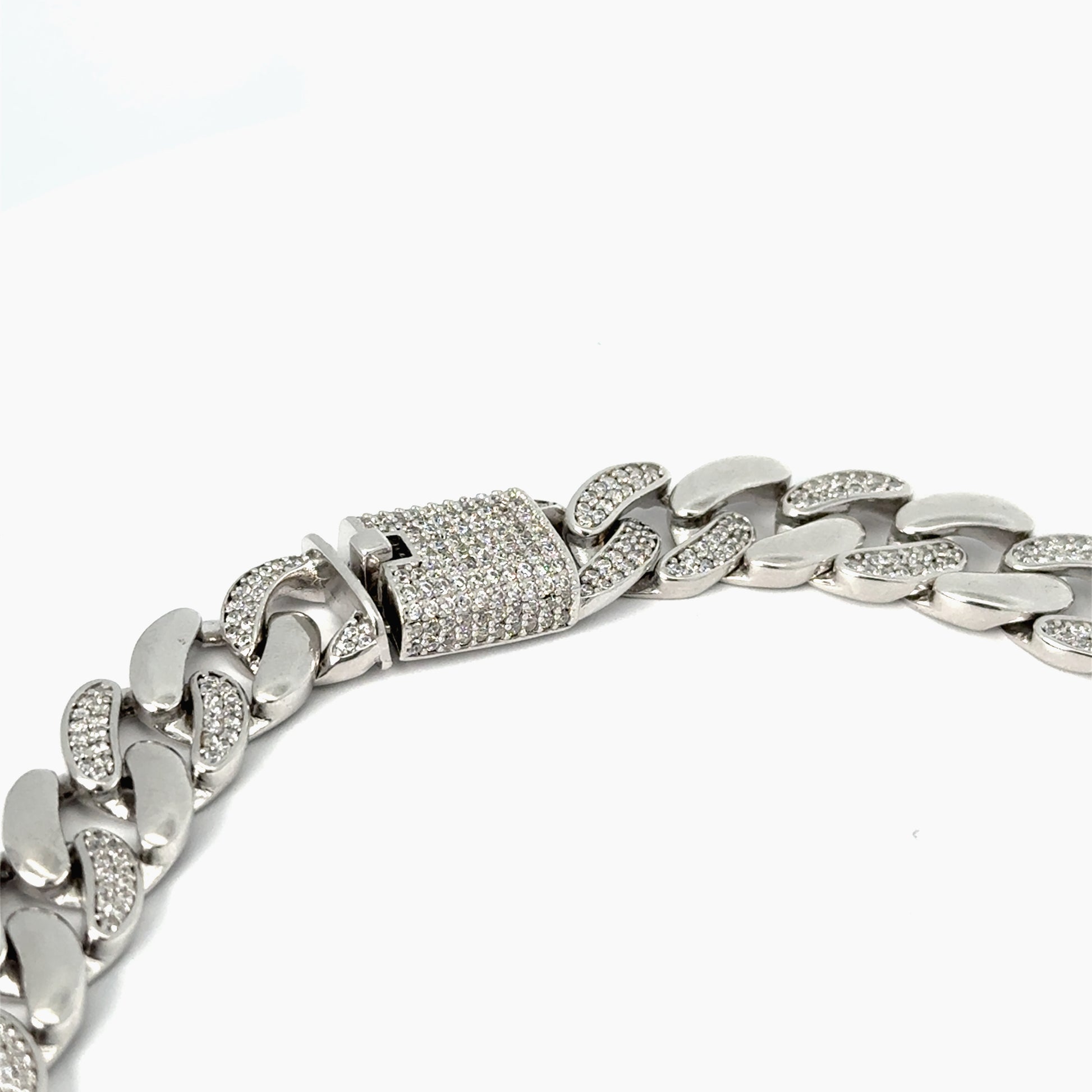 Lant din argint Cuban cu Elemente Swarovski