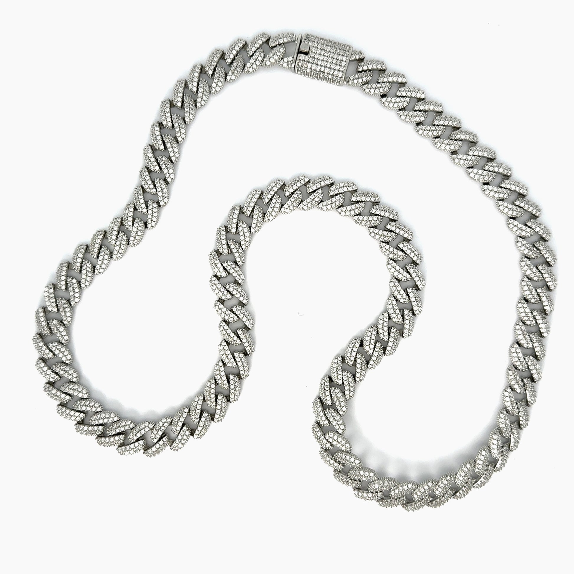 Lant din argint Cuban cu Elemente Swarovski