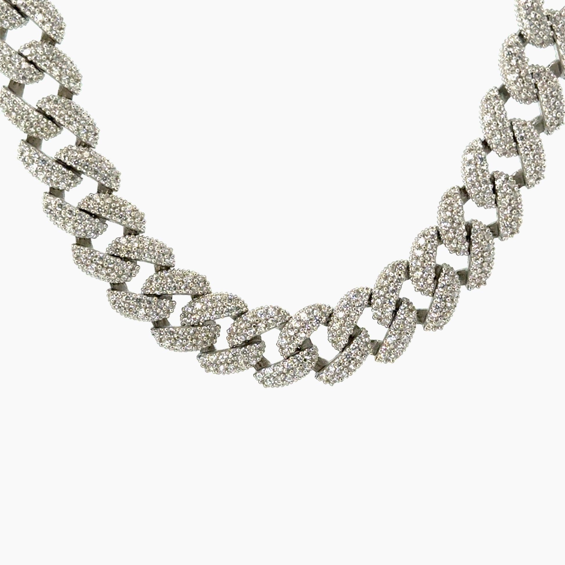 Lant din argint Cuban cu Elemente Swarovski