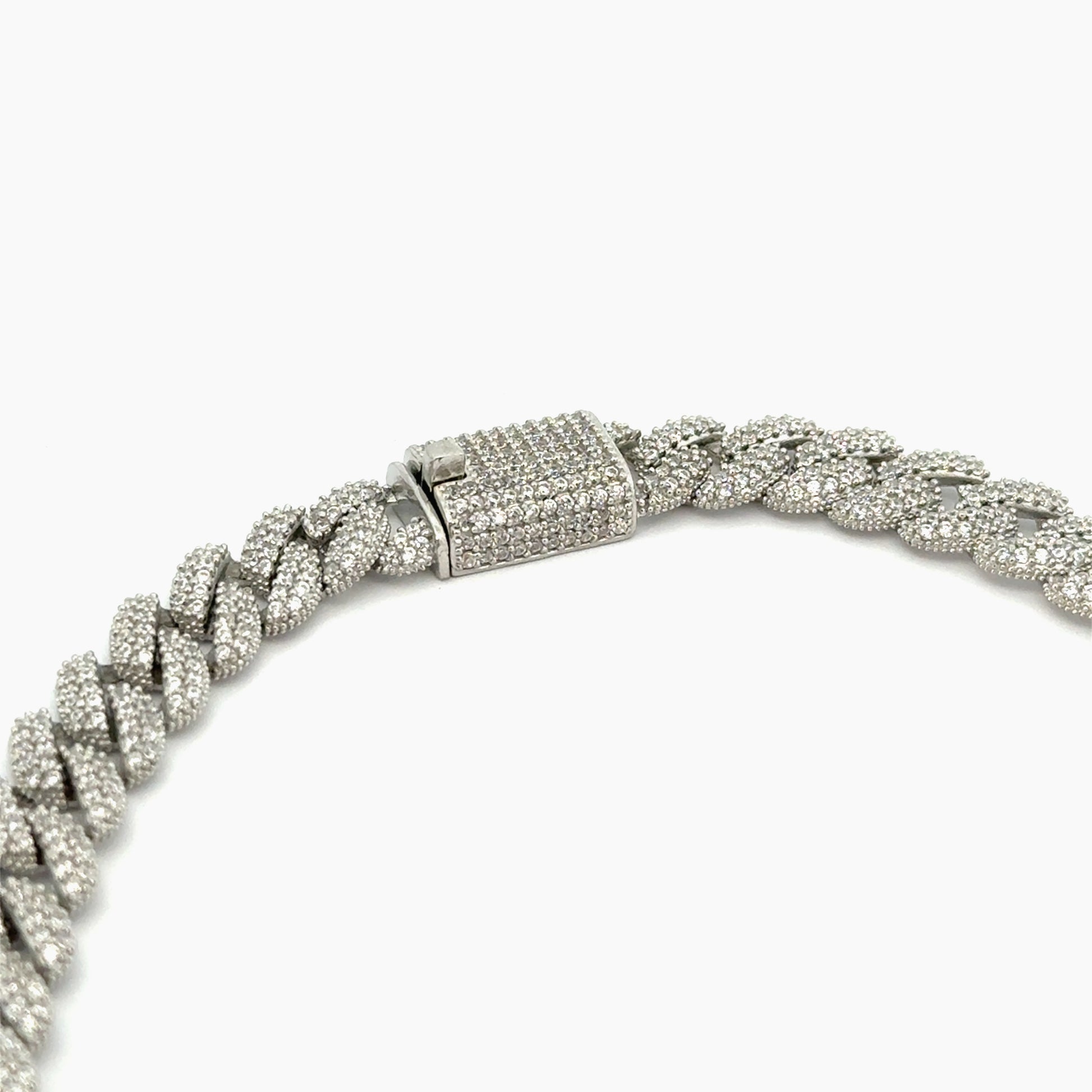 Lant din argint Cuban cu Elemente Swarovski