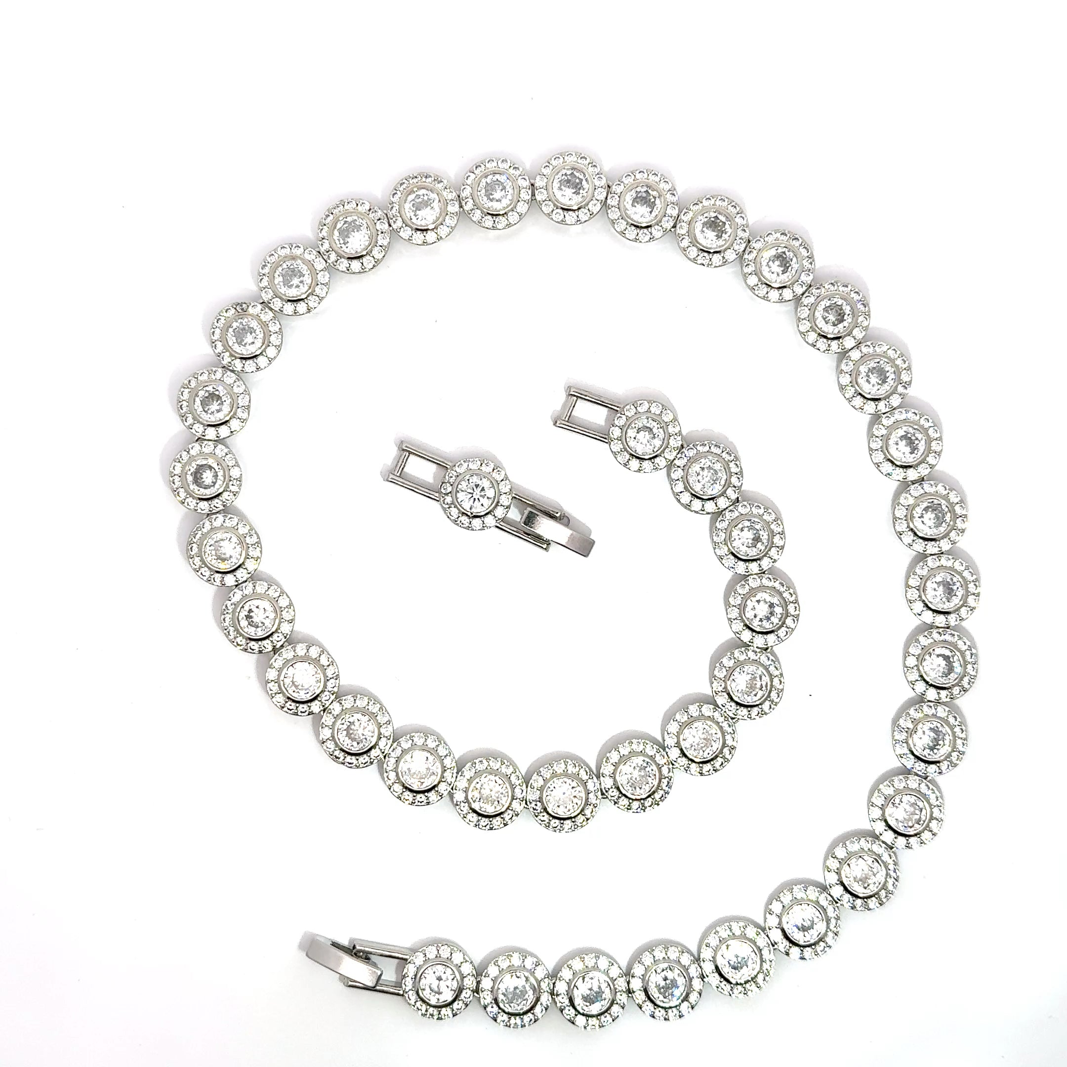 Colier damă Fashion, placat cu rodiu + cristale zirconia