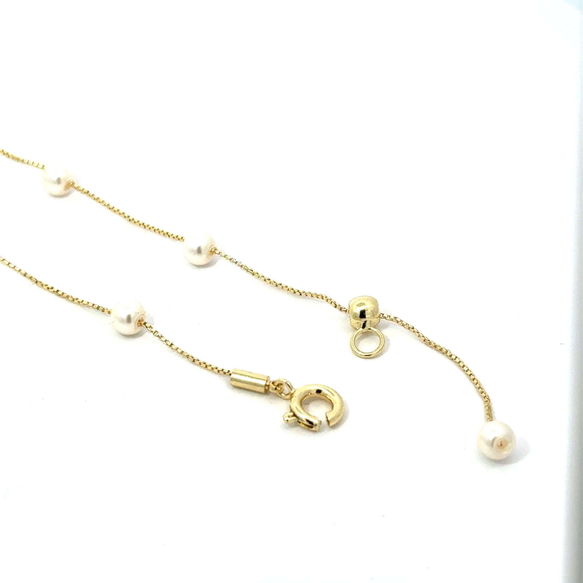 Colier damă SFERĂ, placat cu aur + zirconia și perle