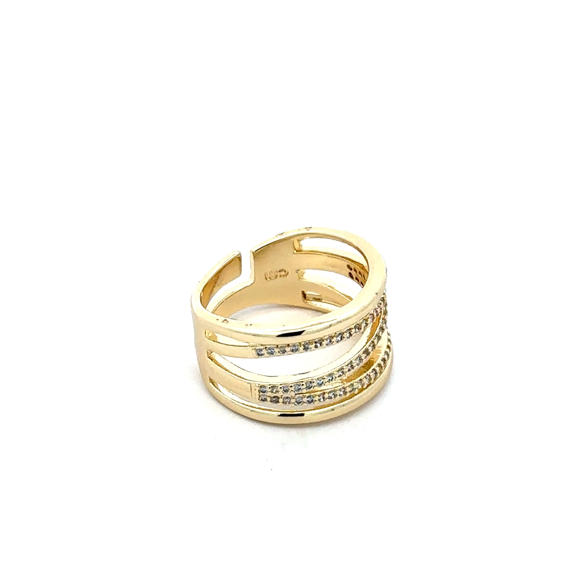 Inel Crystal, placat cu aur 18 k