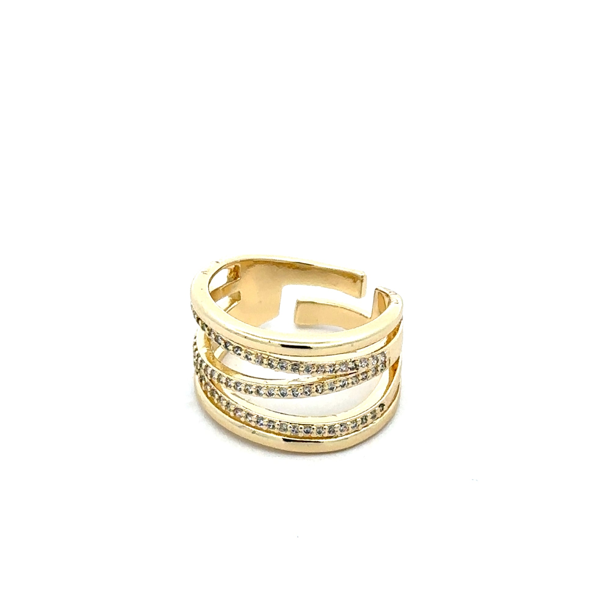 Inel Crystal, placat cu aur 18 k