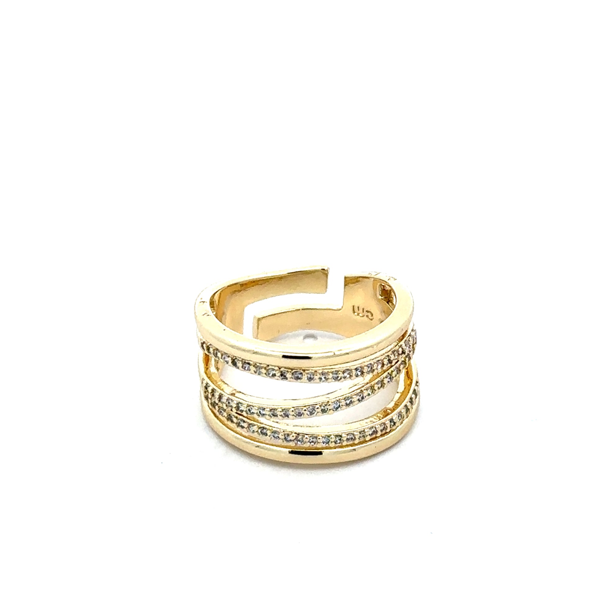 Inel Crystal, placat cu aur 18 k