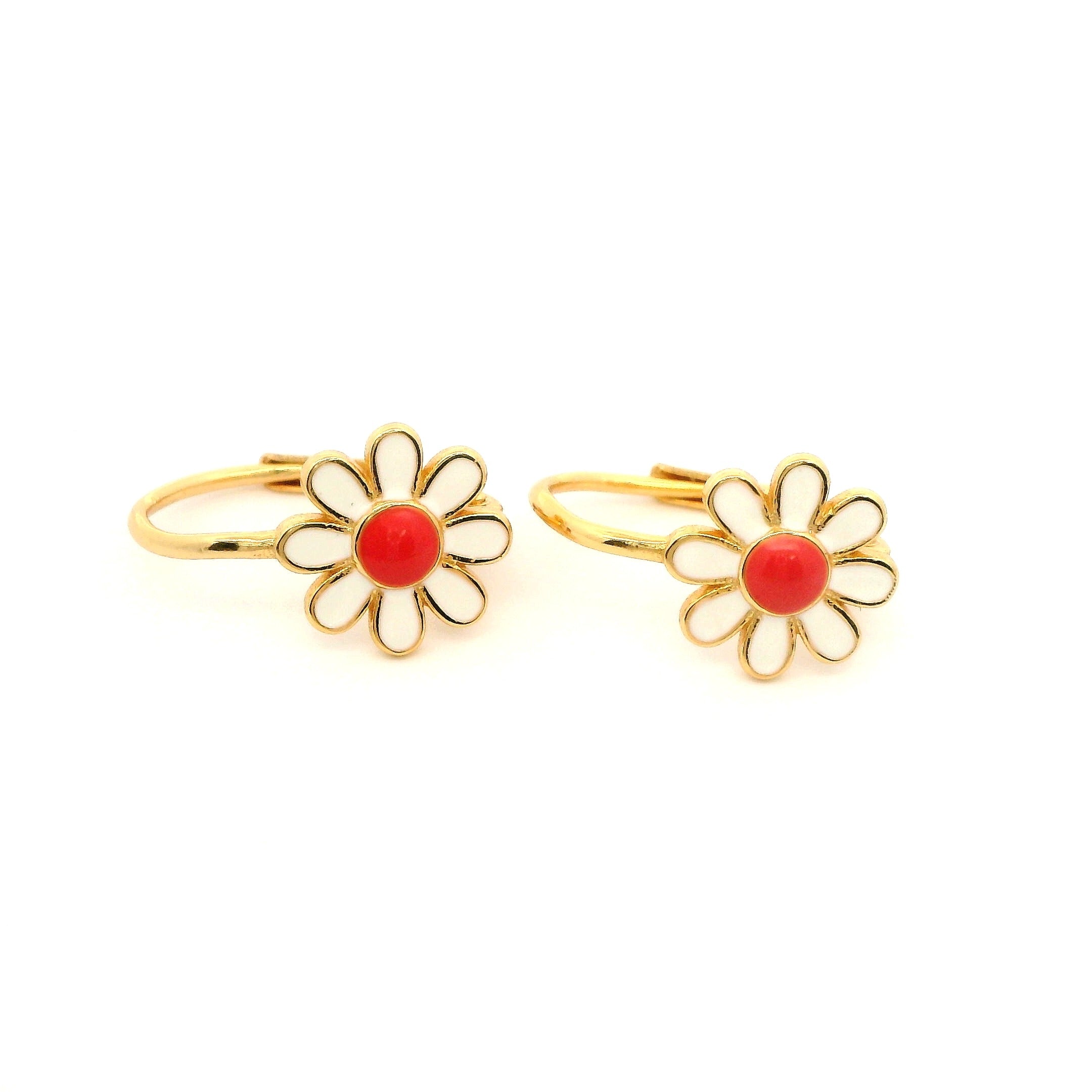 Cercei copii din argint placati cu aur GP18K in forma de floare