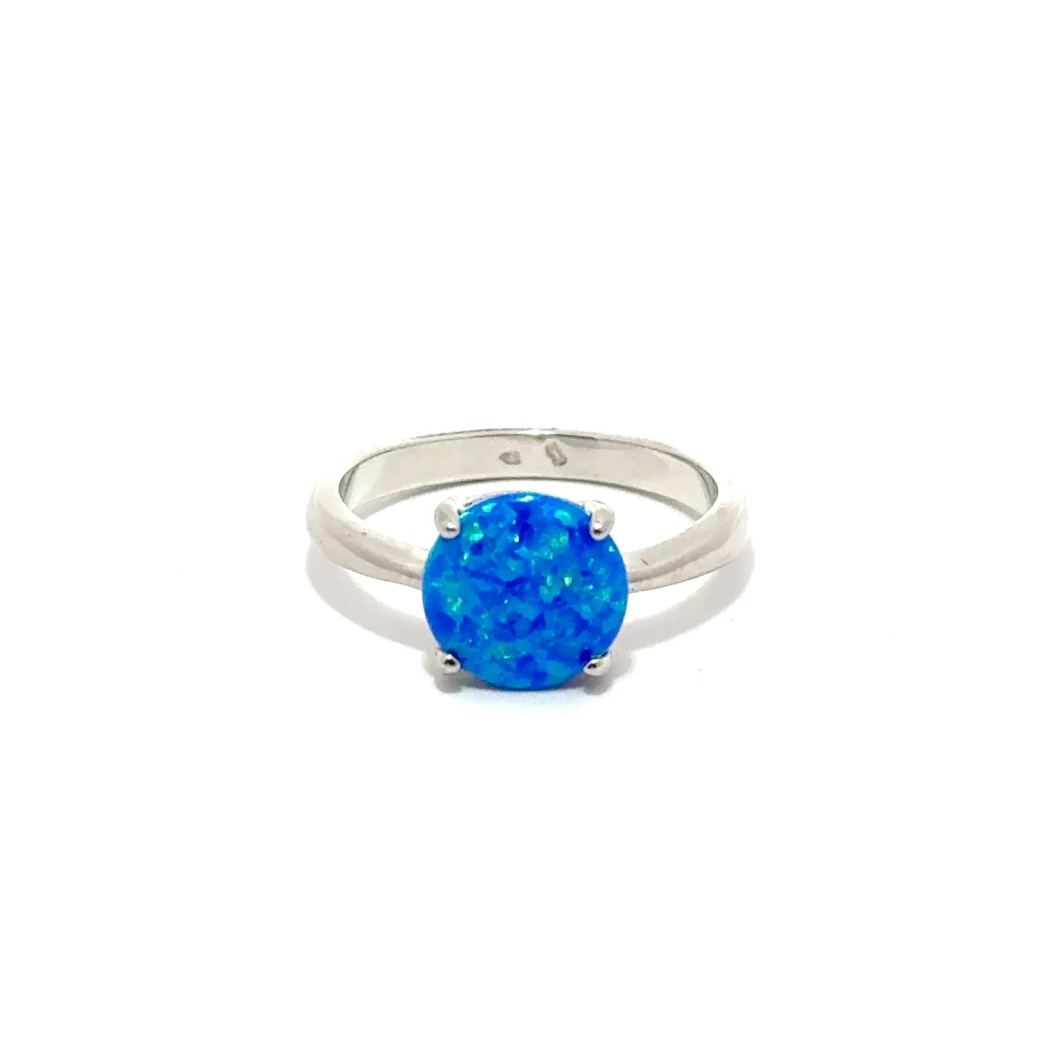Inel dama din argint cu piatra opal rotunda ID-01