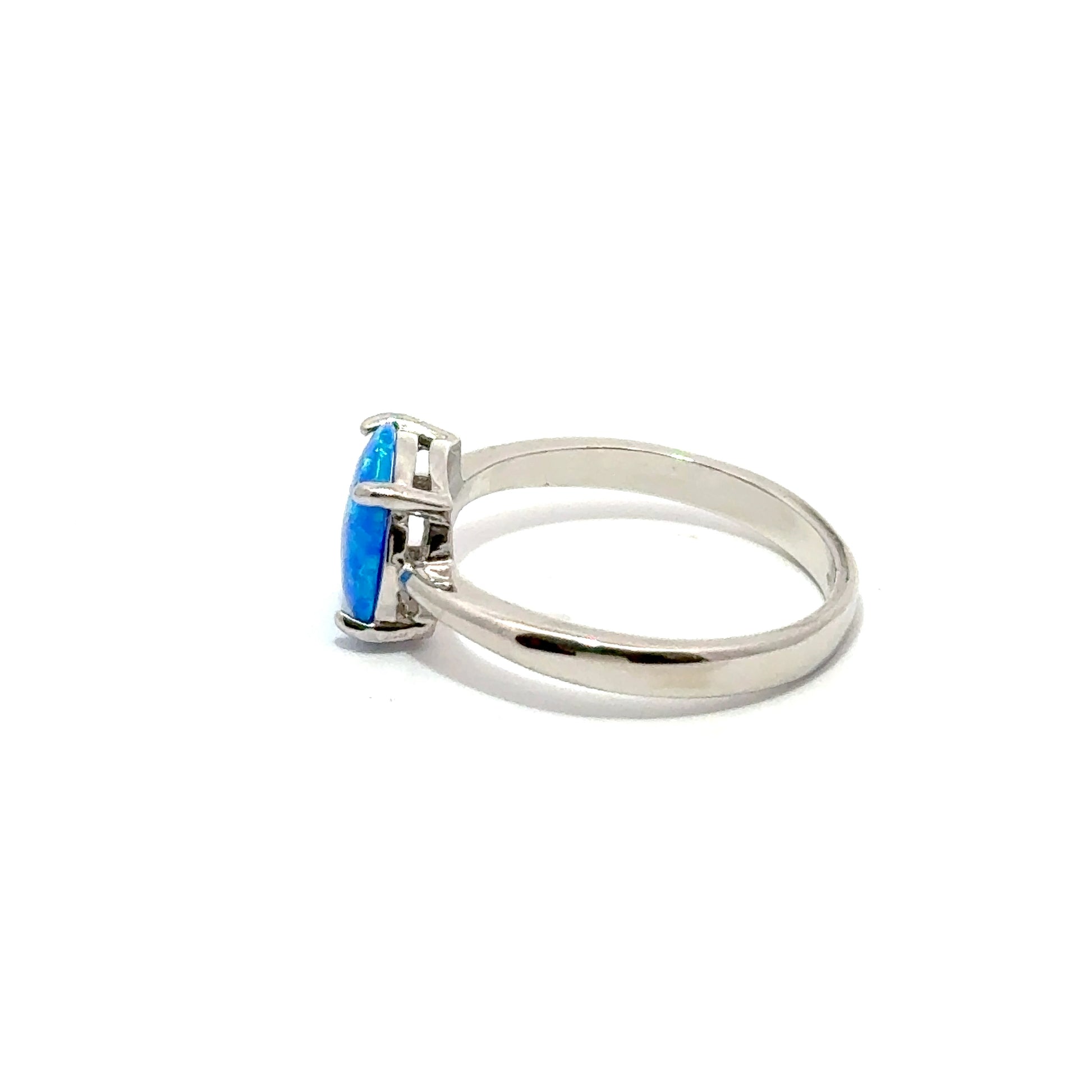 Inel dama din argint cu piatra opal rotunda ID-01