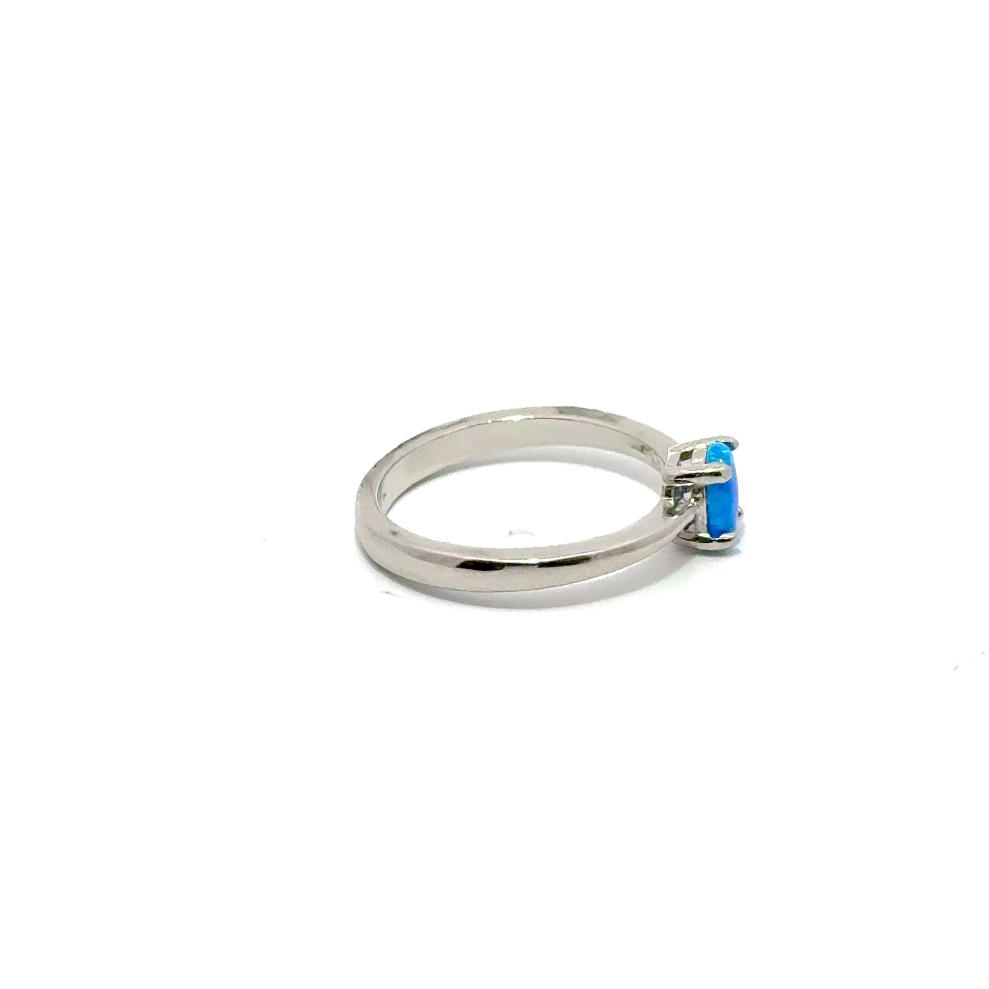 Inel dama din argint cu piatra opal ovala ID-02