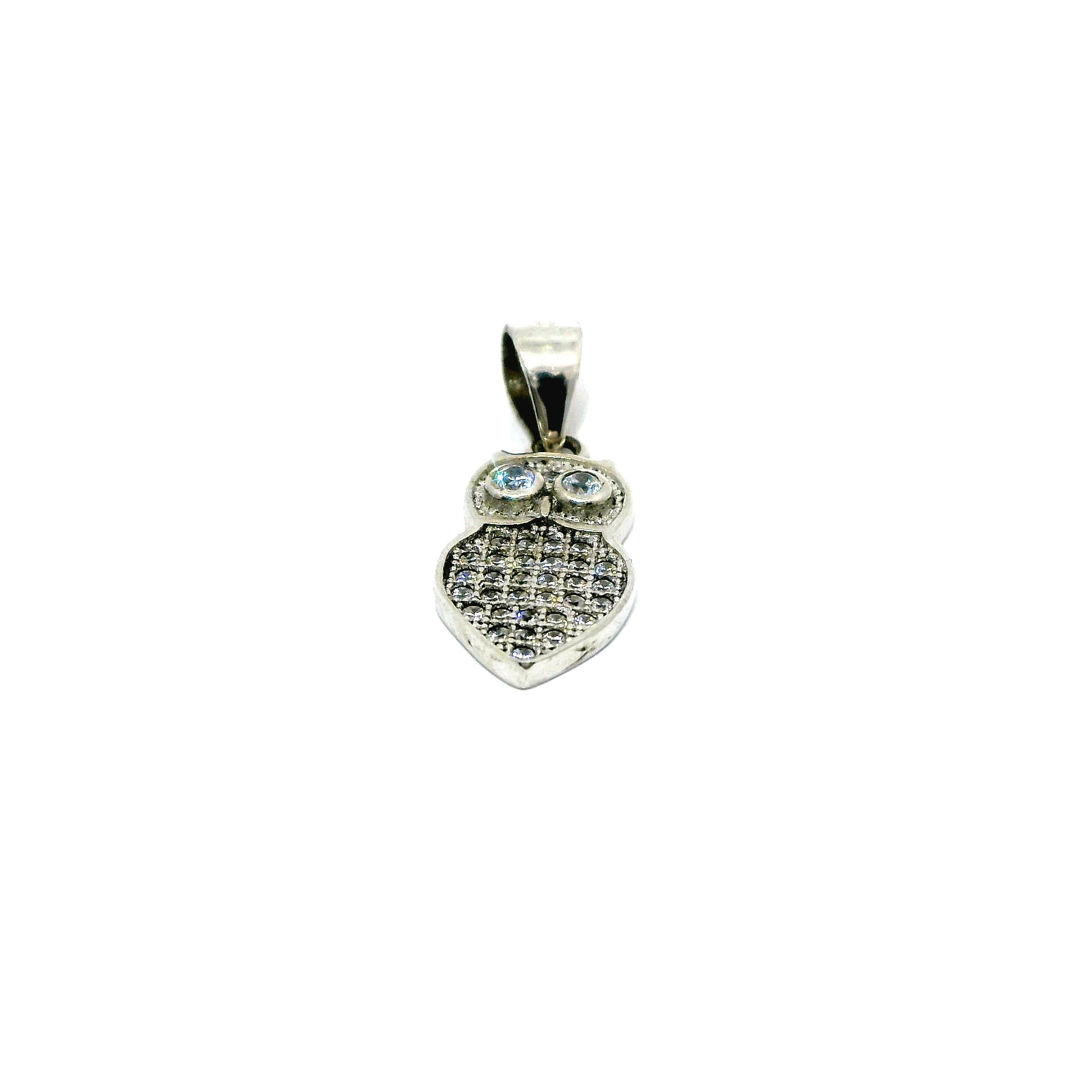 Pandant dama din argint in forma de bufnita cu elemente Swarovski
