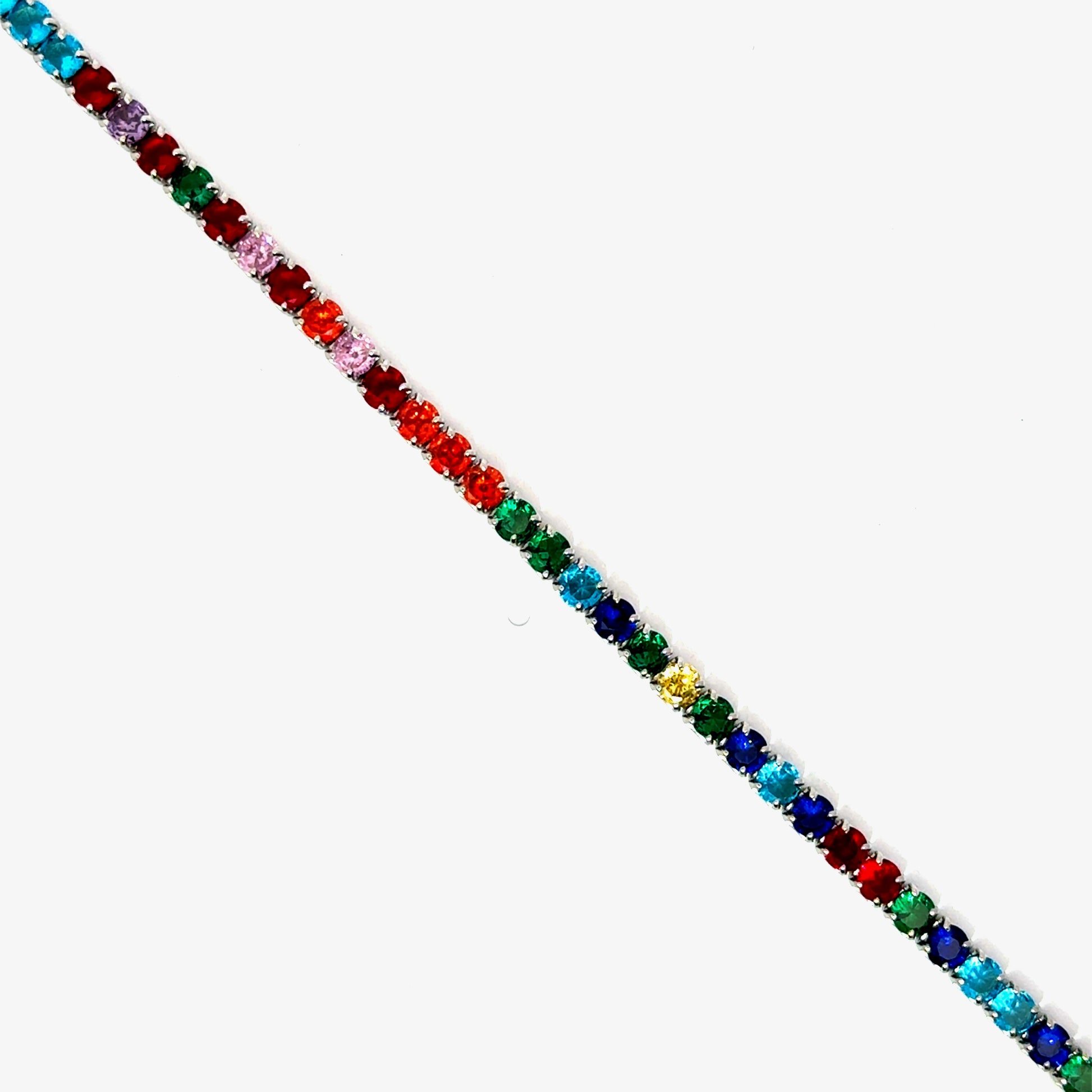 Bratara dama tennis din argint multicolora