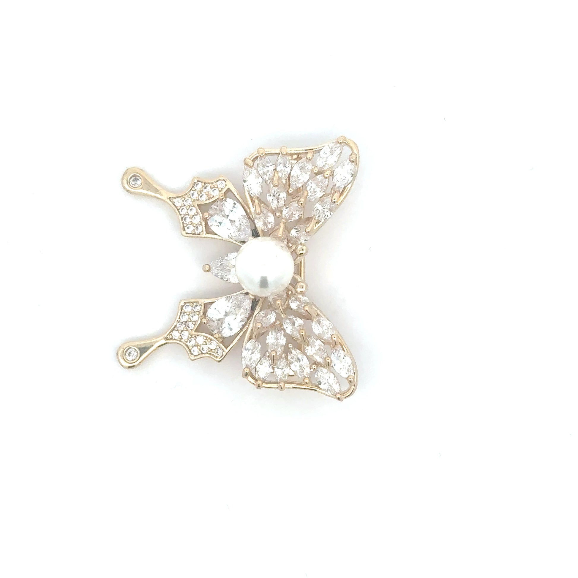 Broșă Swarovski Fluture – placată cu aur 18K, din oțel inoxidabil