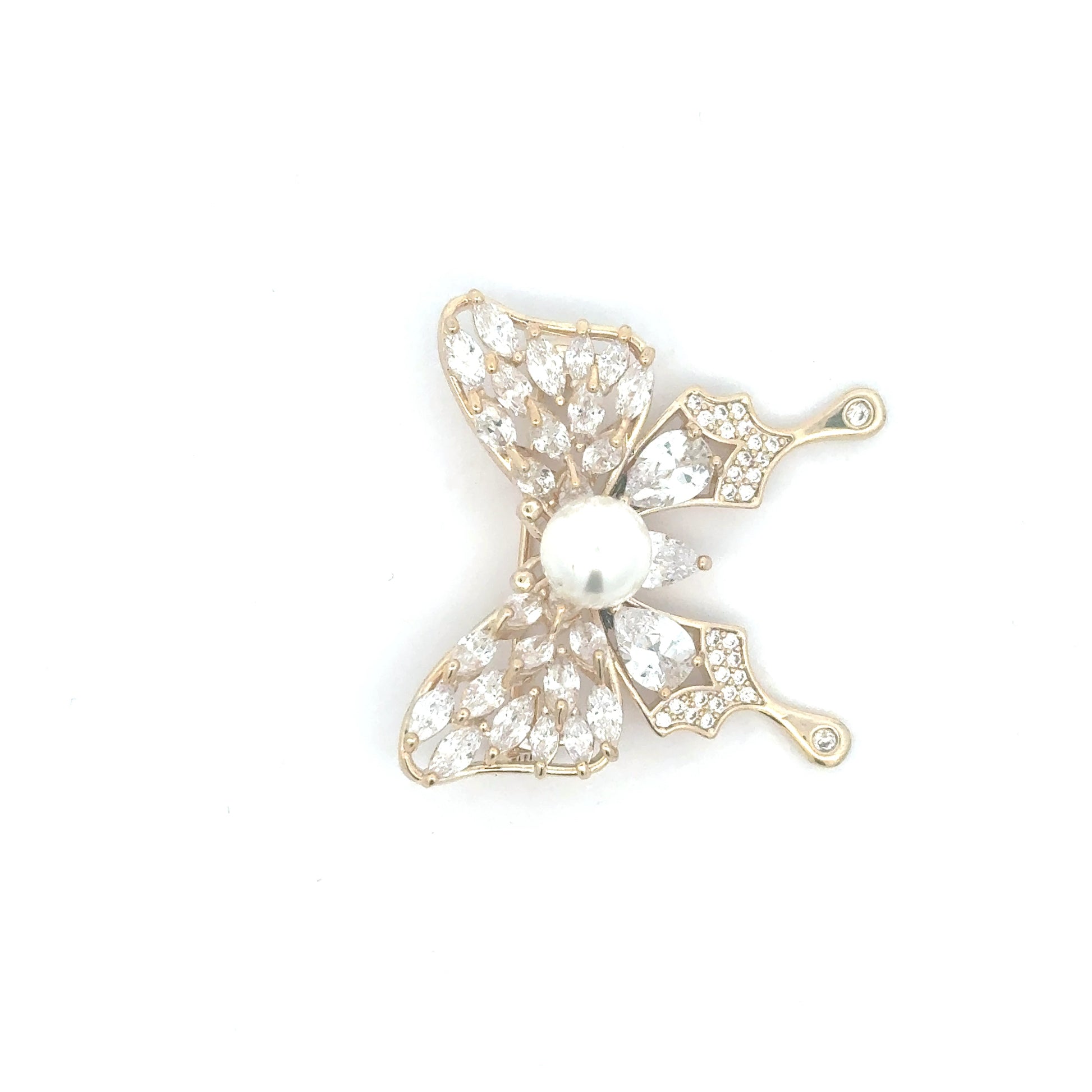 Broșă Swarovski Fluture – placată cu aur 18K, din oțel inoxidabil