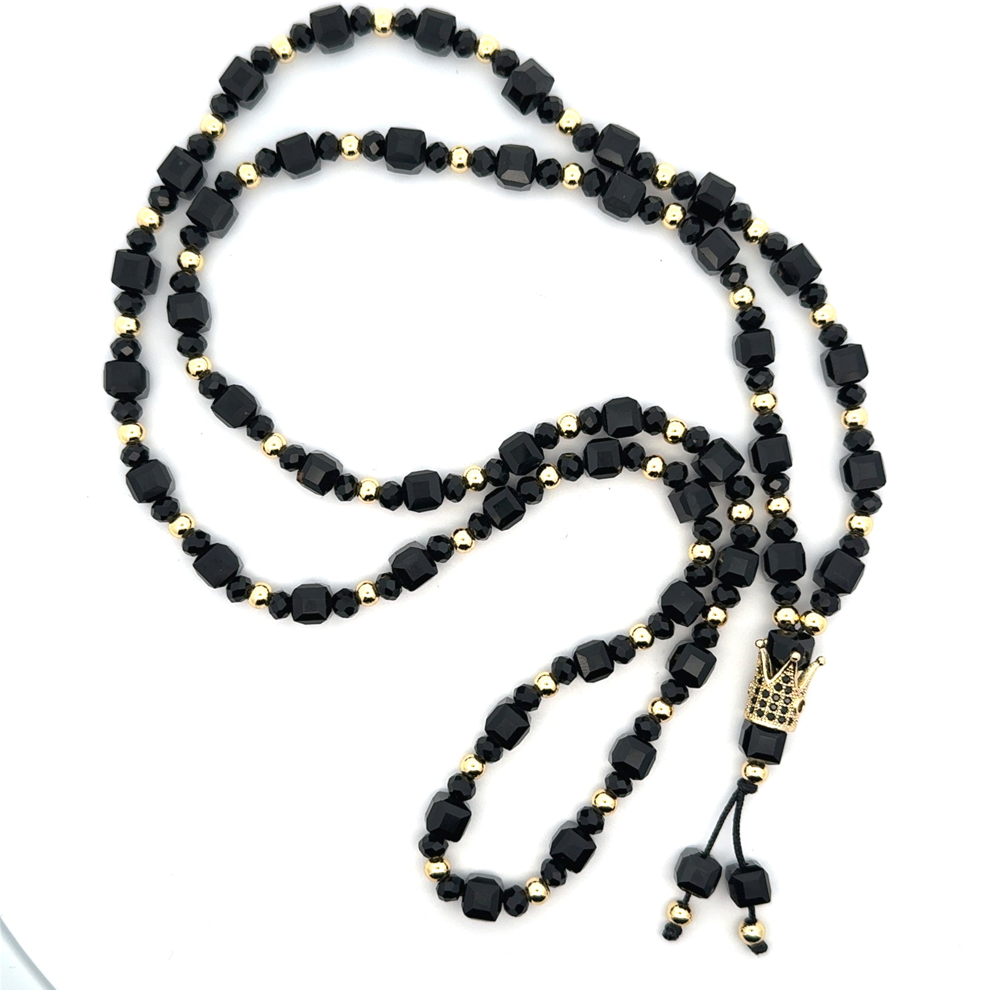 Lant barbati King , placat cu aur 18 k + cristal sintetic