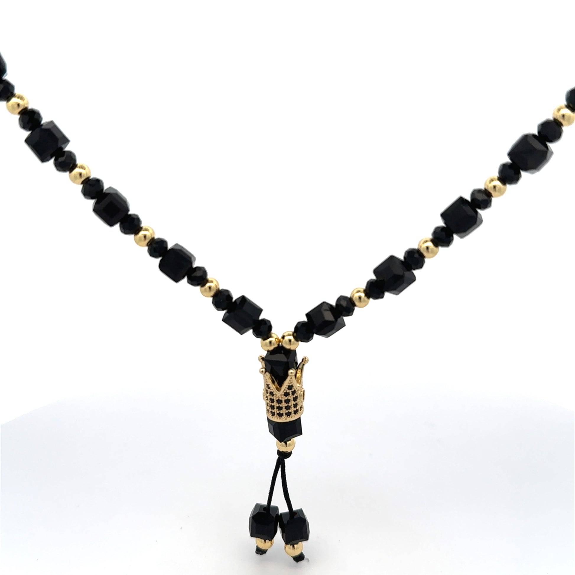 Lant barbati King , placat cu aur 18 k + cristal sintetic