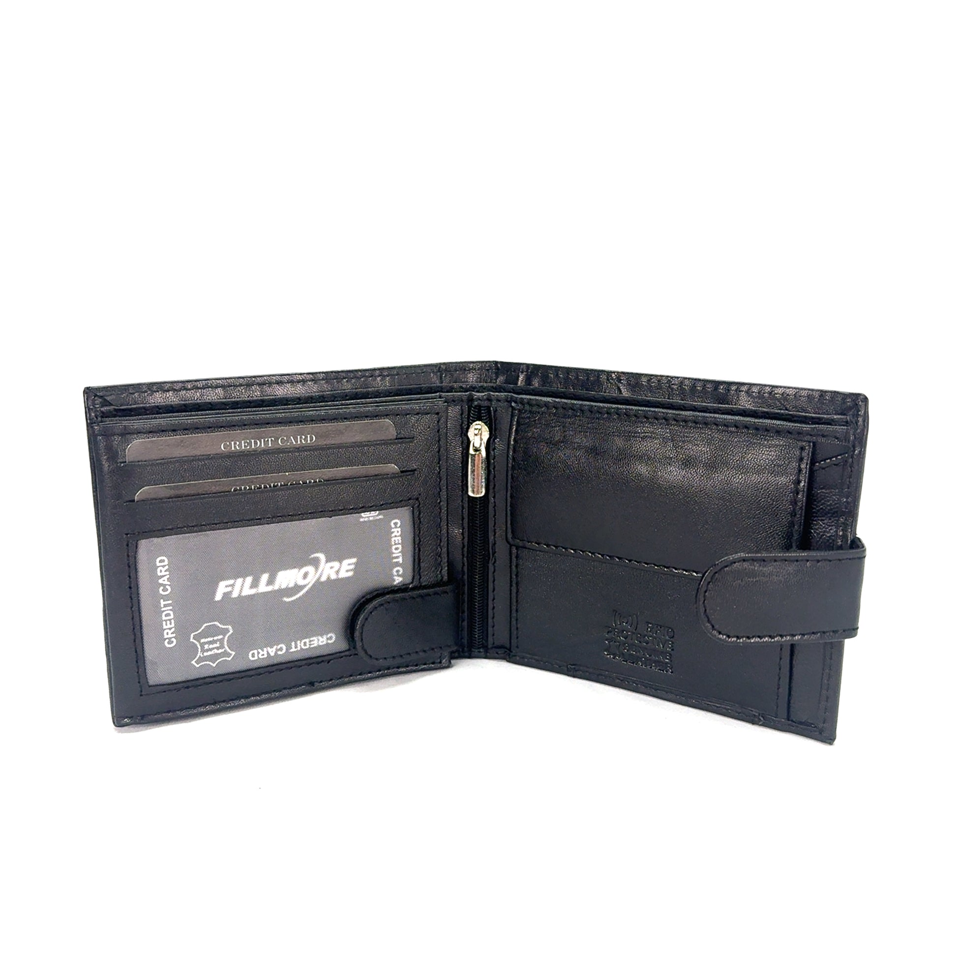 Portofel barbati Ironvale , piele naturala , Negru