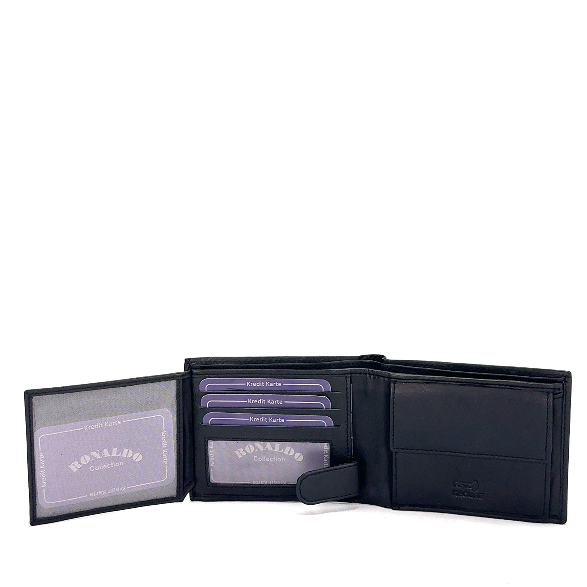 Portofel barbati Ronaldo Collection , piele naturala , Negru