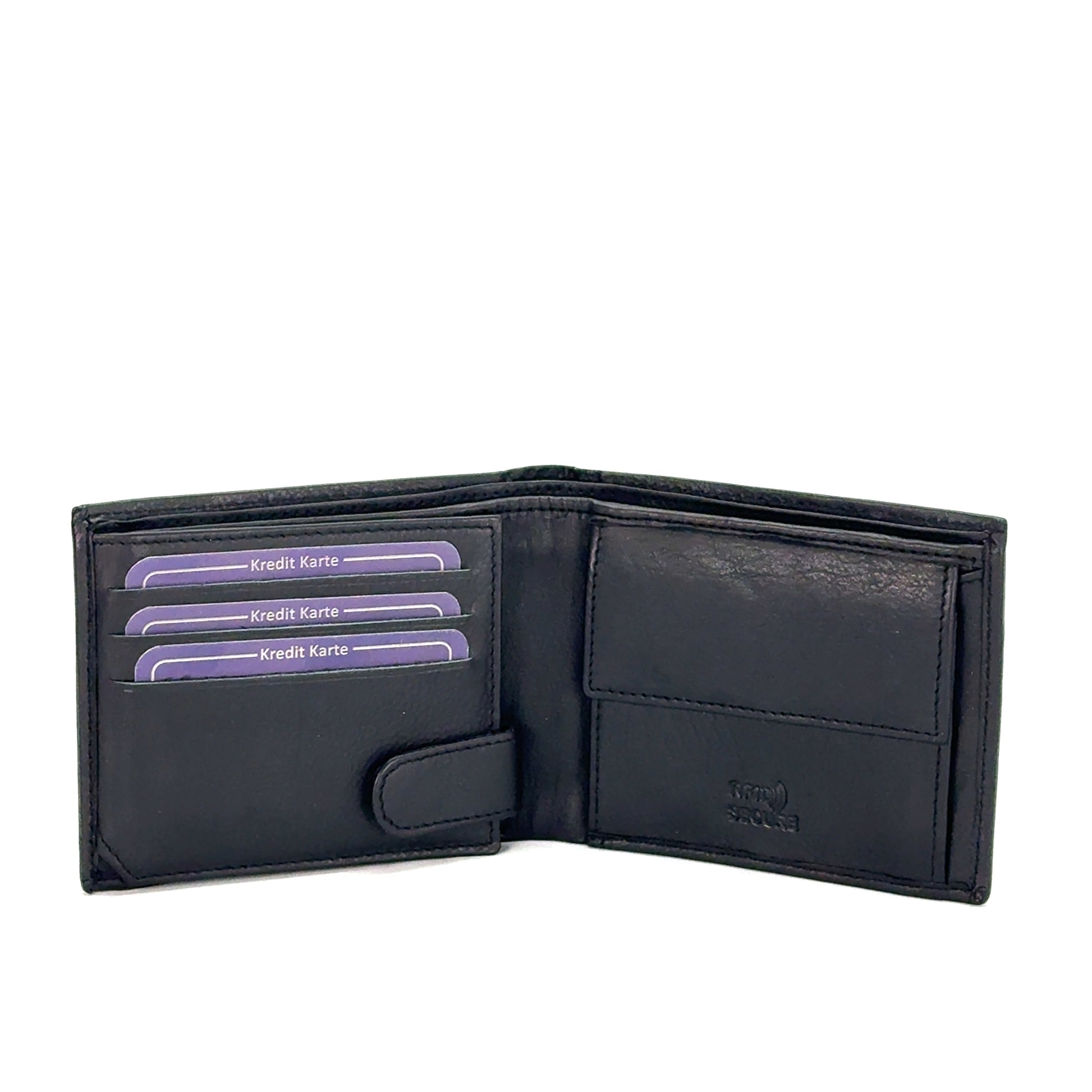 Portofel barbati Ronaldo Collection , piele naturala , Negru