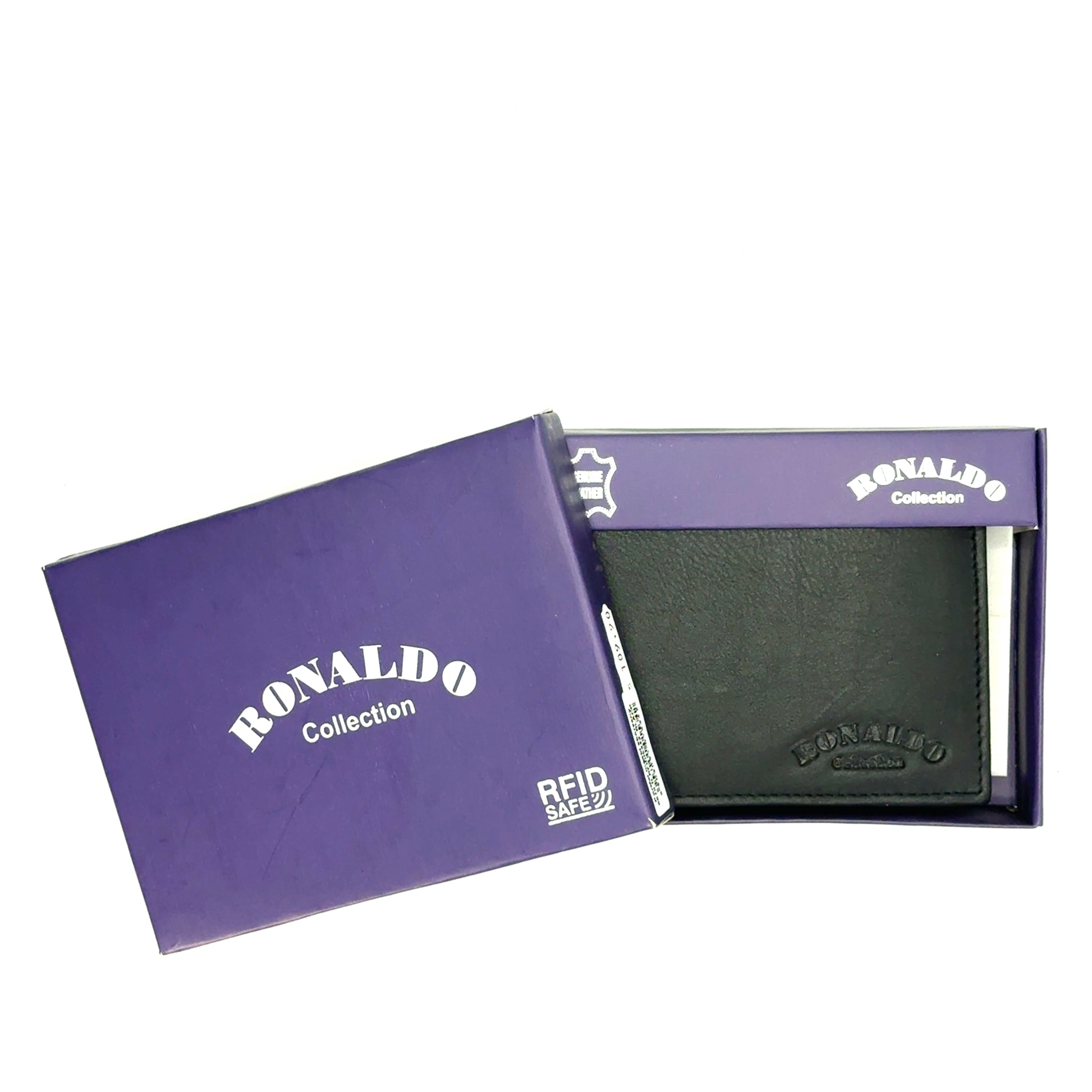 Portofel barbati Ronaldo Collection , piele naturala , Negru