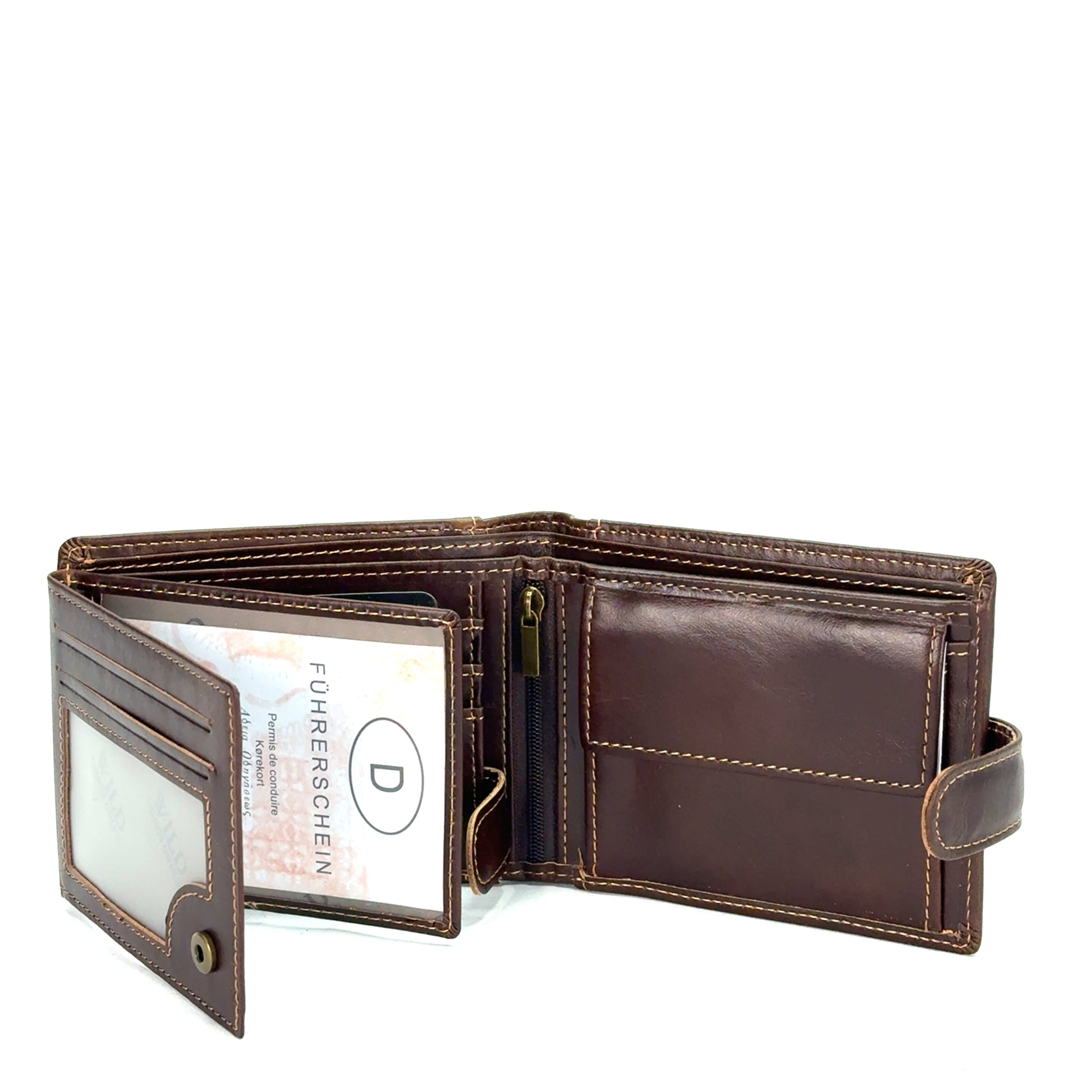 Portofel barbati Magnus , piele naturala , Maro