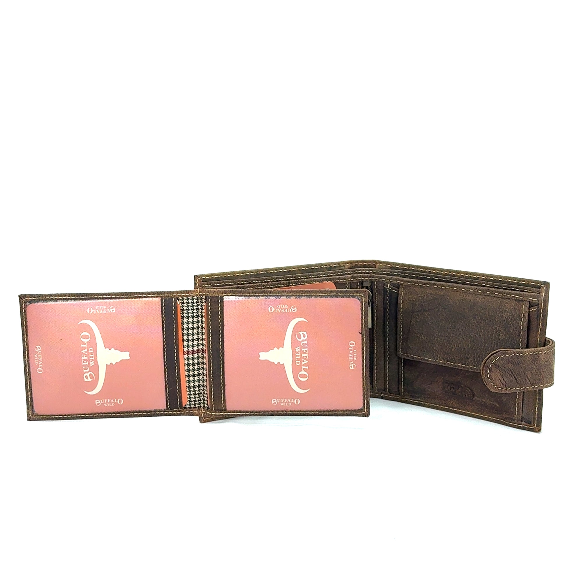 Portofel barbati Buffalo , piele naturala , Maro