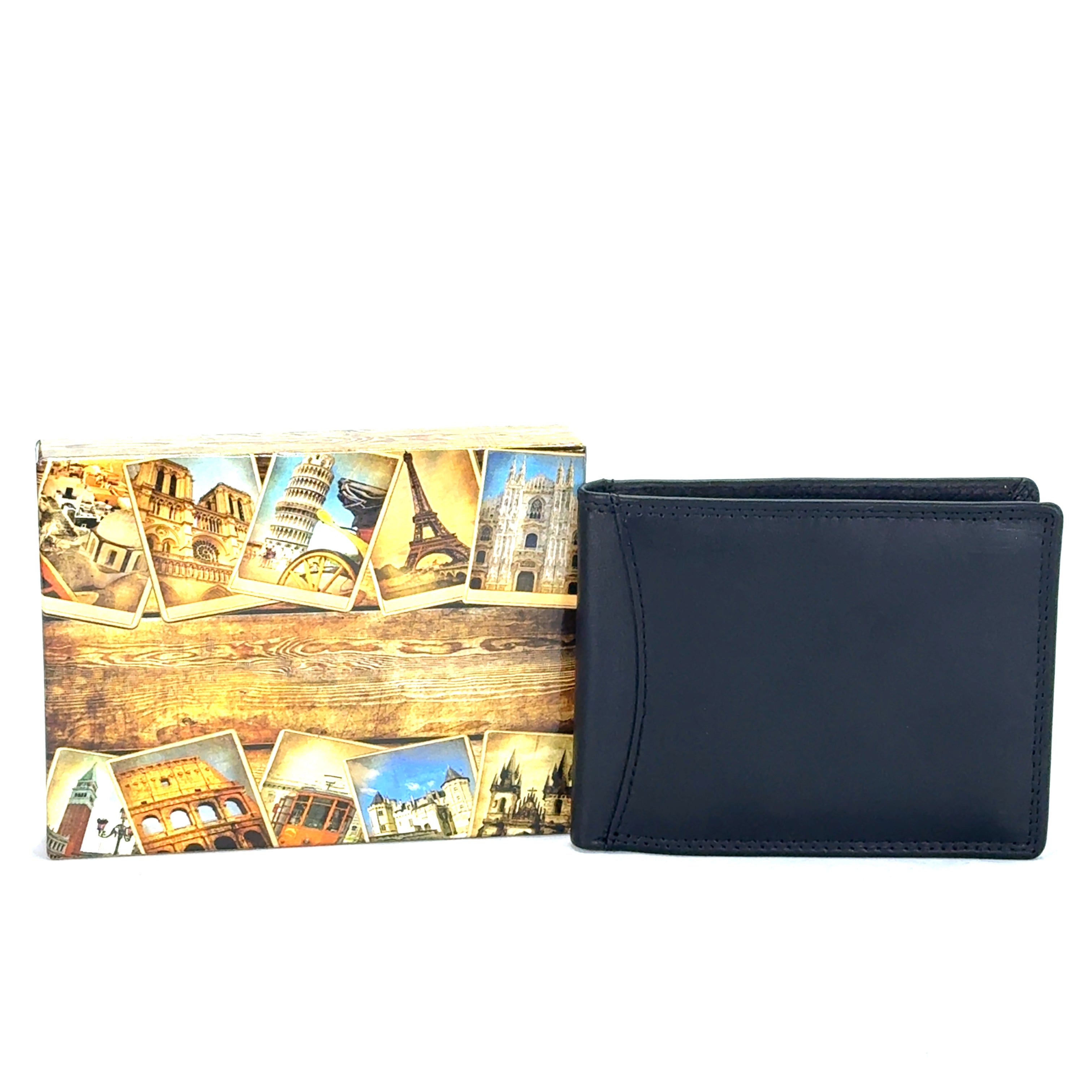 Portofel barbati Blackridge , piele naturala , Negru