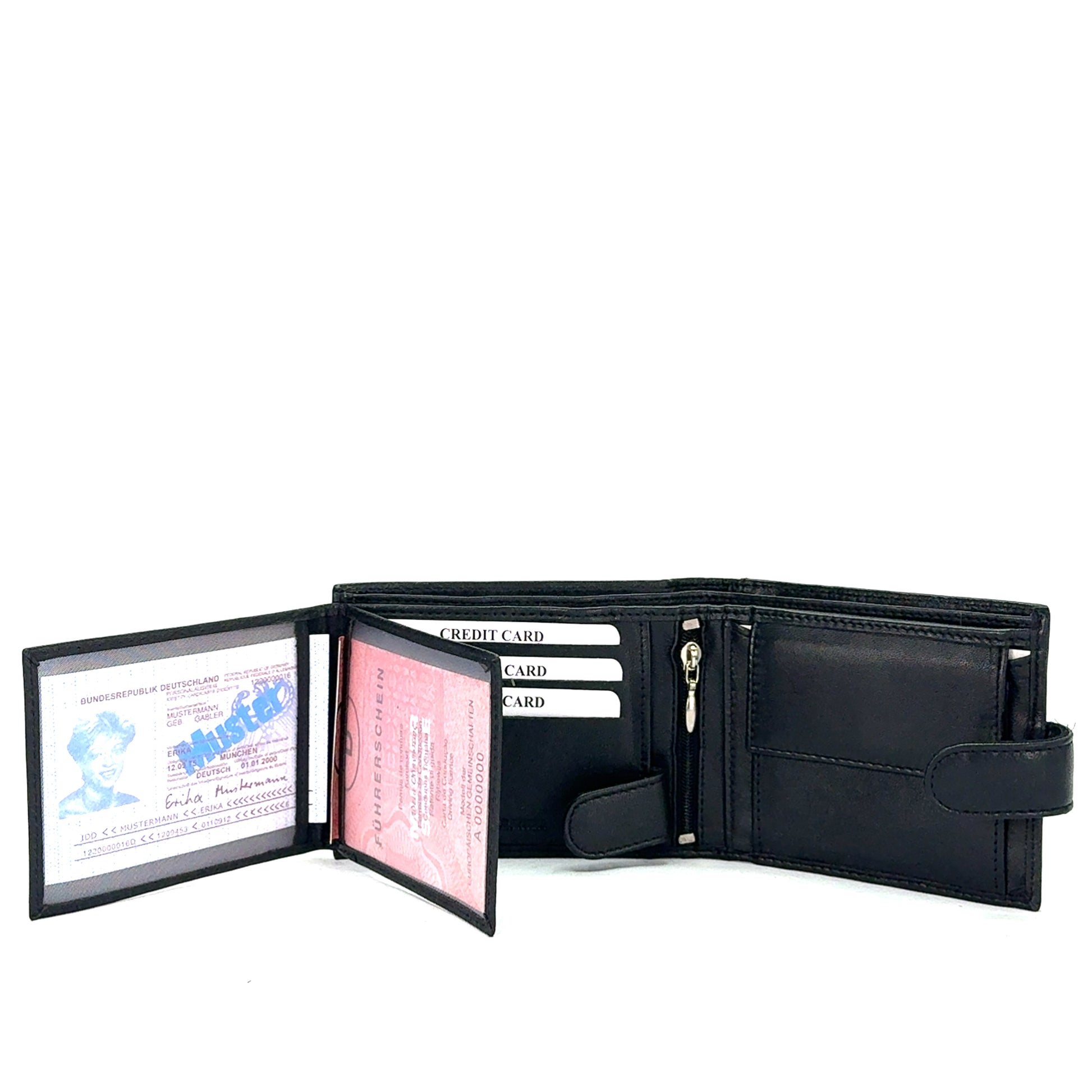 Portofel barbati Rawhide ll , piele naturala , Negru