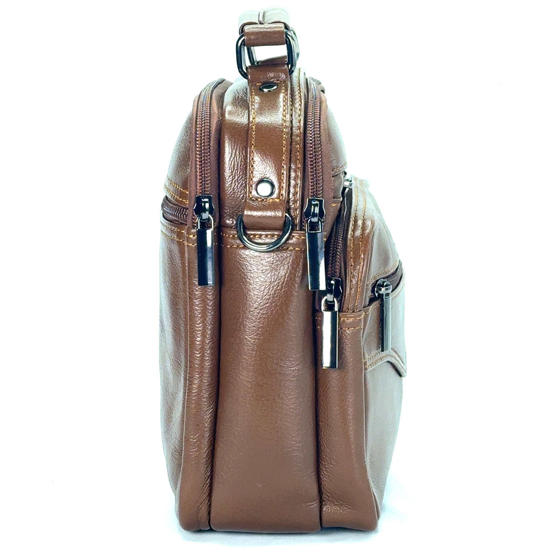 Borseta de umar , din piele naturala, maro , BBMP - 1125