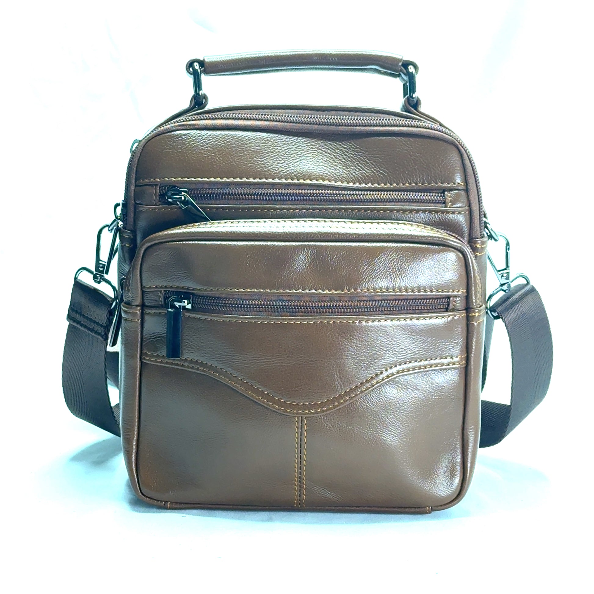 Borseta de umar , din piele naturala, maro , BBMP - 1125