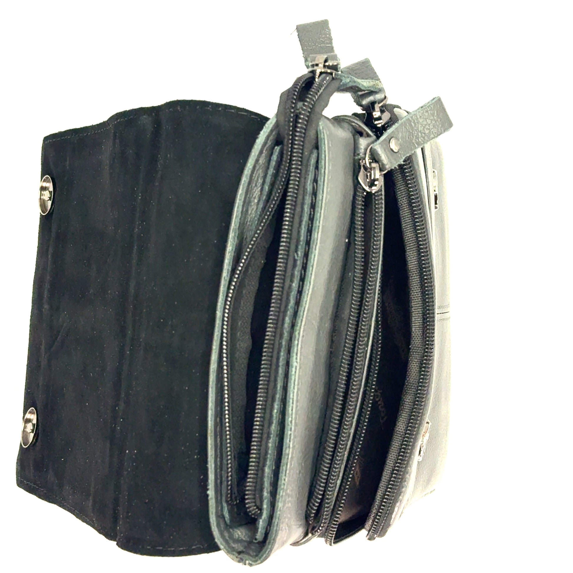 Borseta de umar , din piele naturala, gri , BBGP - 1225