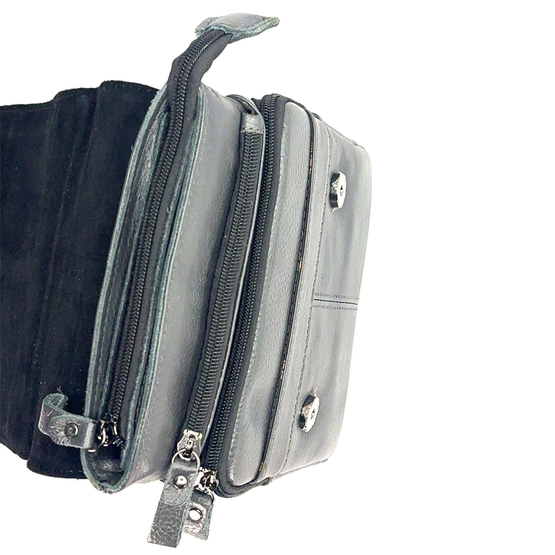 Borseta de umar , din piele naturala, gri , BBGP - 1225