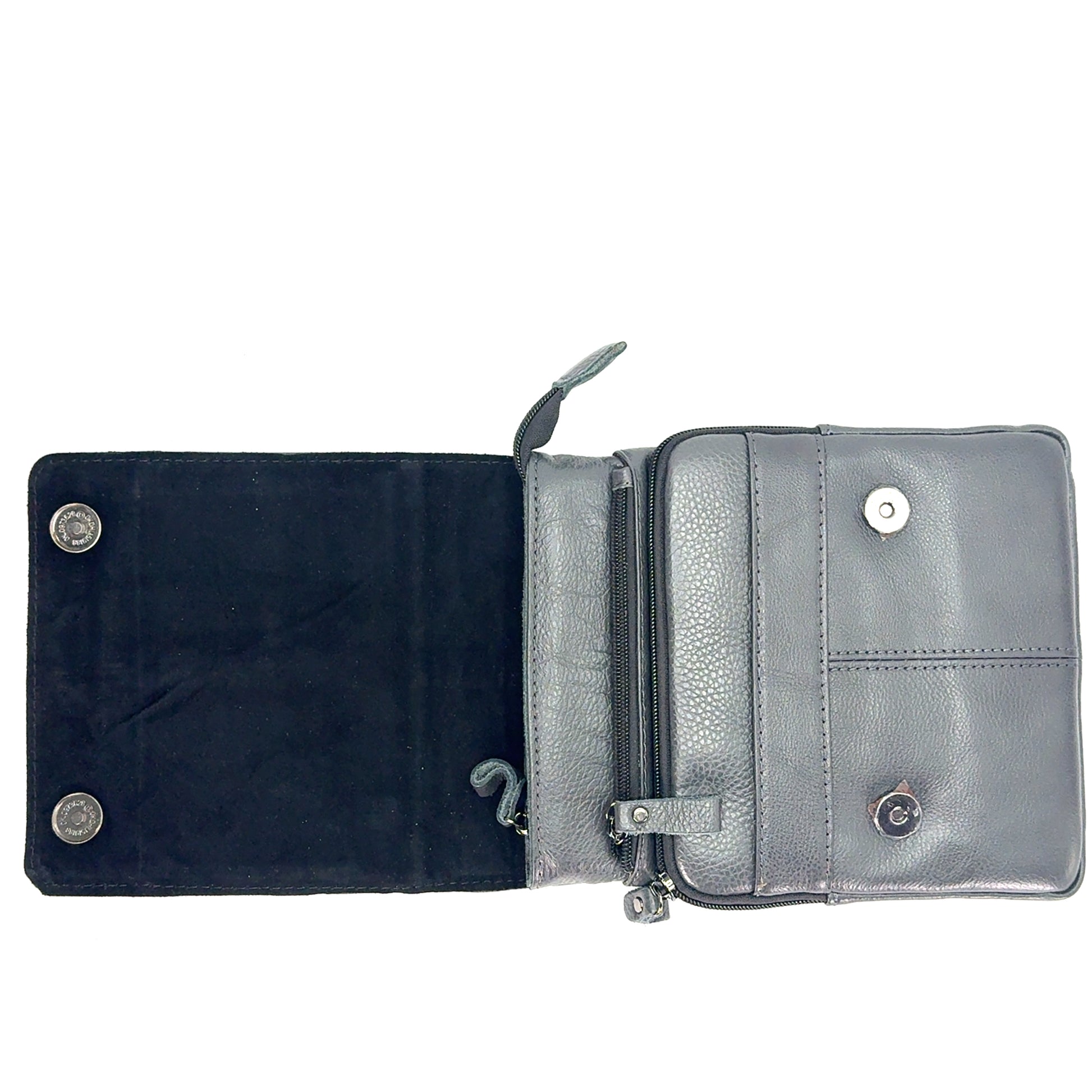 Borseta de umar , din piele naturala, gri , BBGP - 1225