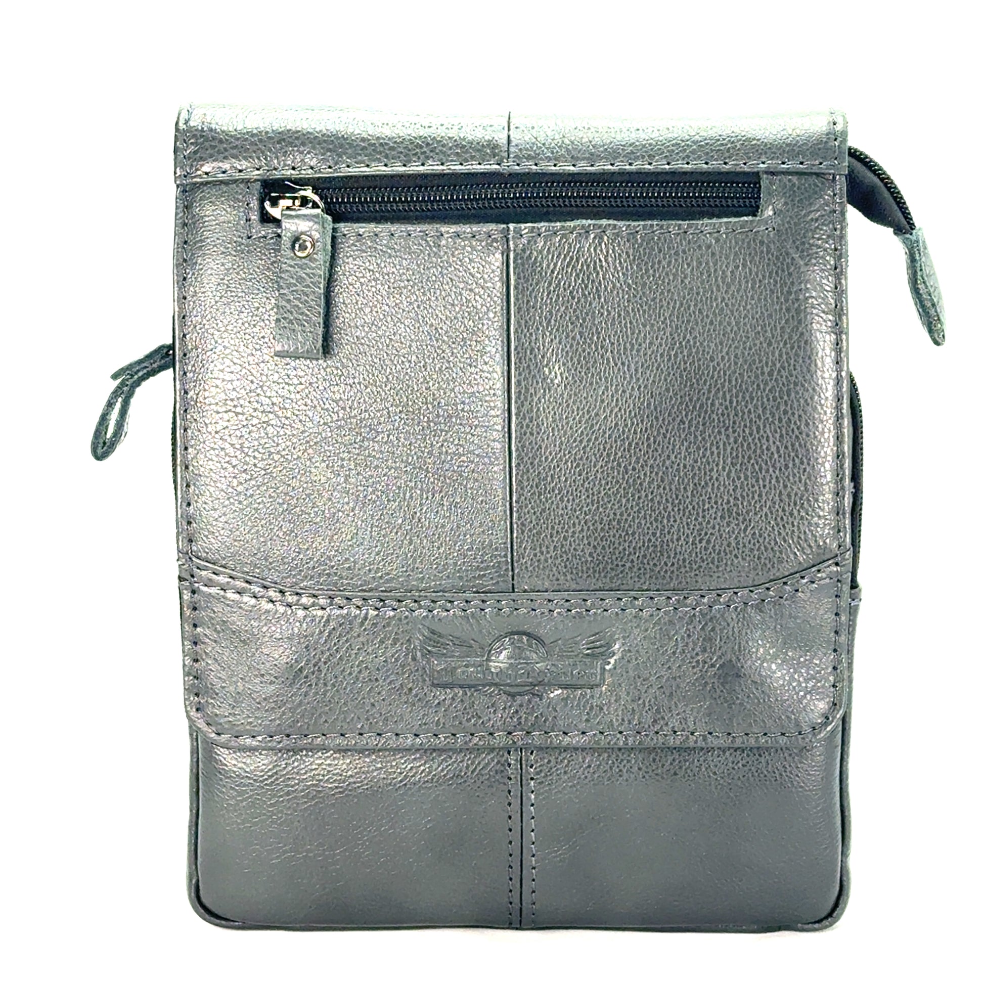 Borseta de umar , din piele naturala, gri , BBGP - 1225