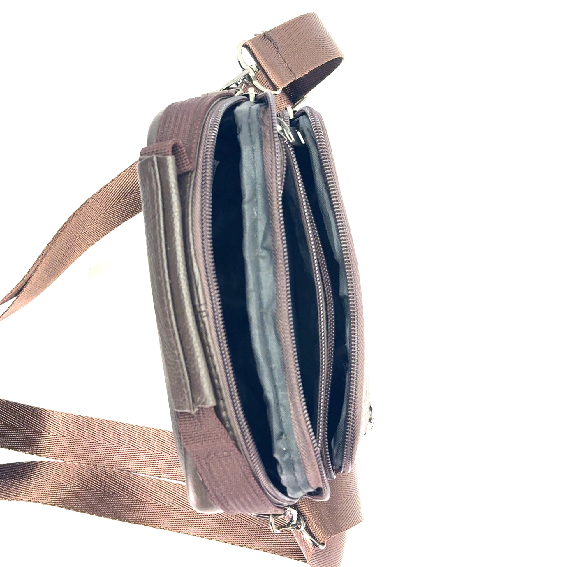 Borseta de umar , din piele naturala, maro , BBMP - 1335