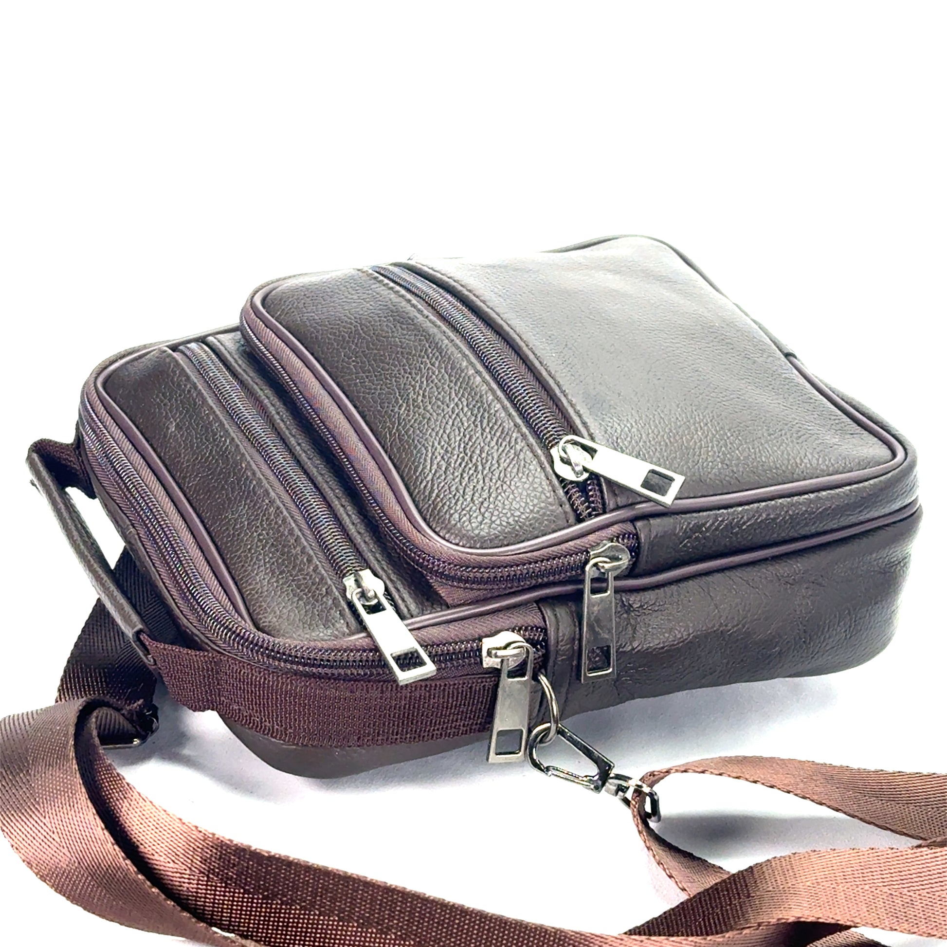 Borseta de umar , din piele naturala, maro , BBMP - 1335